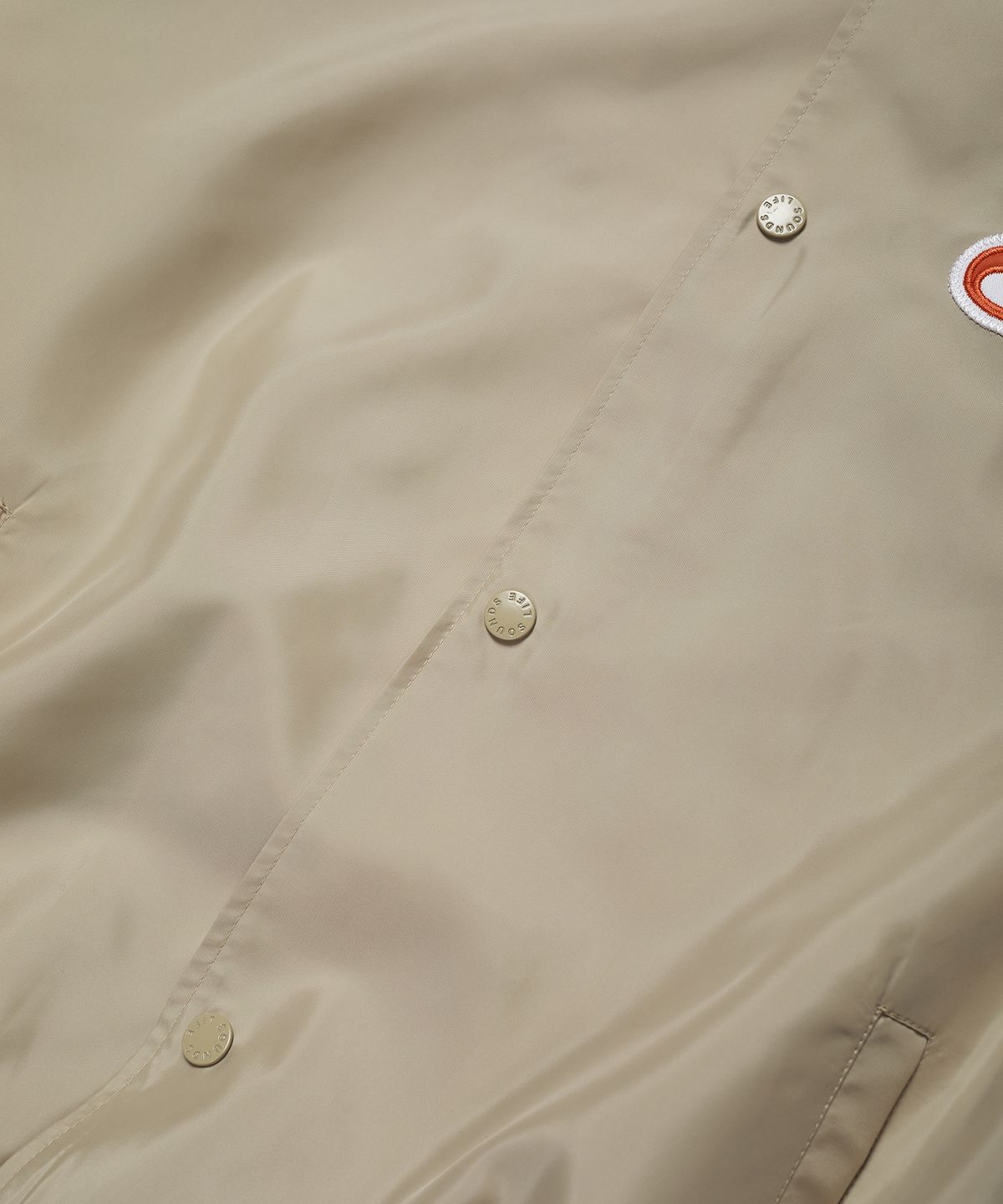 사운즈라이프(SOUNDSLIFE) SL Logo Satin Baseball Jacket Beige