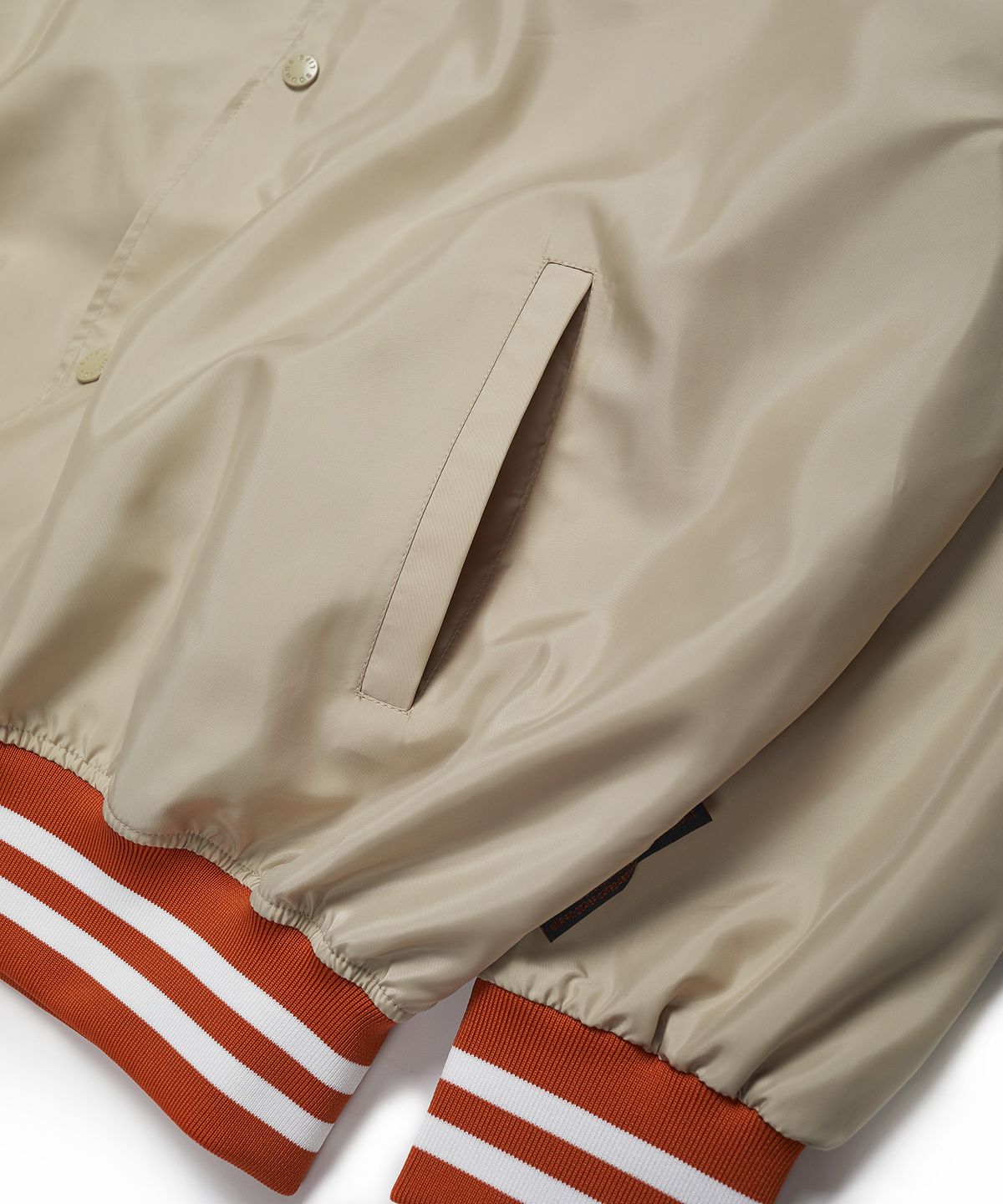 사운즈라이프(SOUNDSLIFE) SL Logo Satin Baseball Jacket Beige