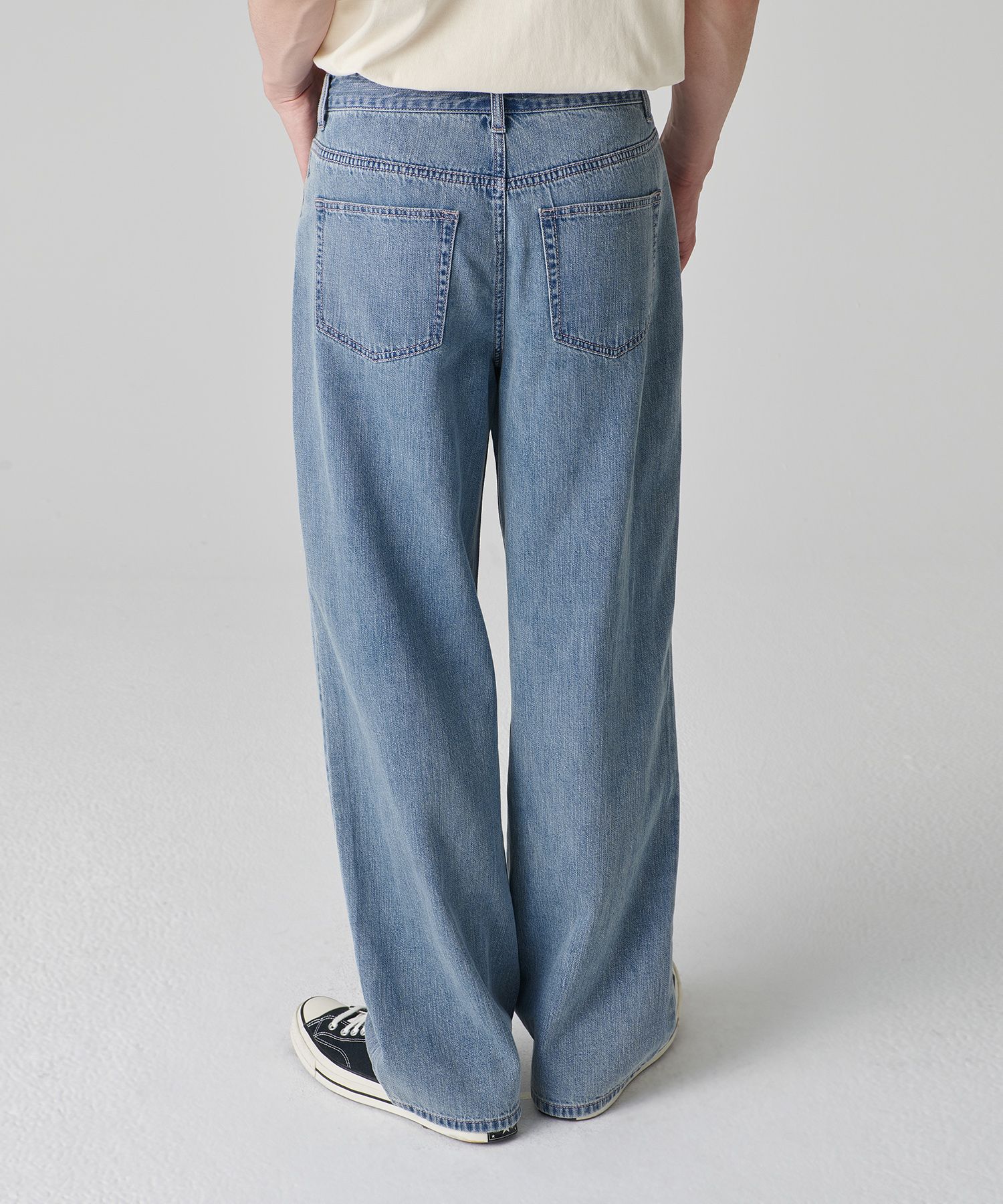 MUSINSA | MUSINSA STANDARD Linen Like Wide Denim Pants
