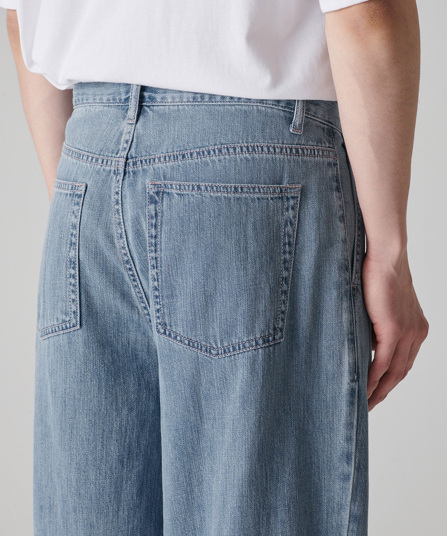 ★MUSINSA STANDARD★ Belted semi balloon denim pants light i MUSINSA | MUSINSA STANDARD Linen Like Semi-Balloon Denim