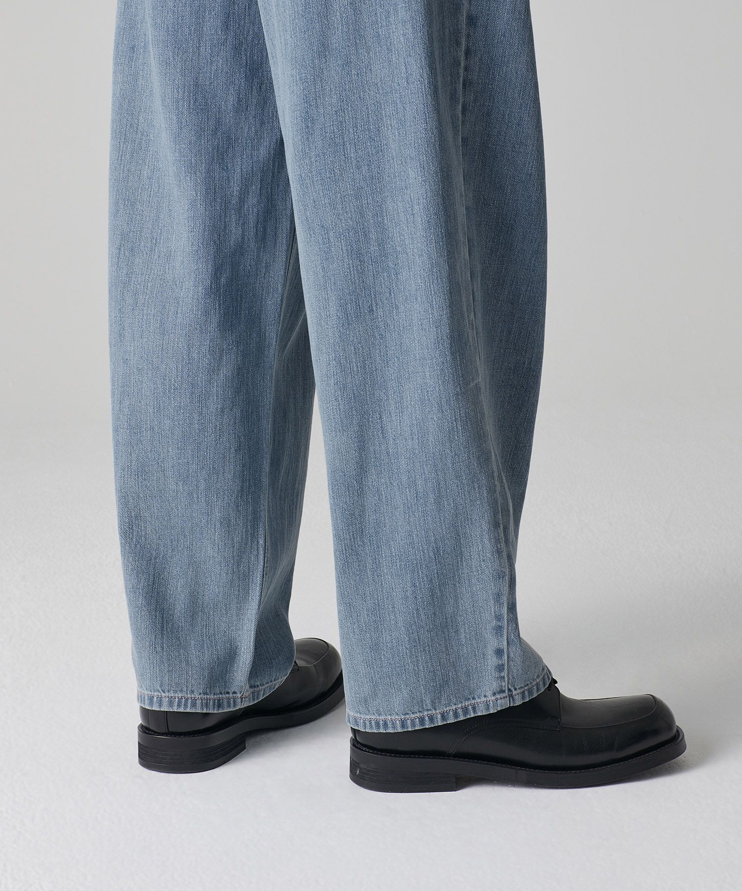 ★MUSINSA STANDARD★ Belted semi balloon denim pants light i MUSINSA | MUSINSA STANDARD Linen Like Semi-Balloon Denim