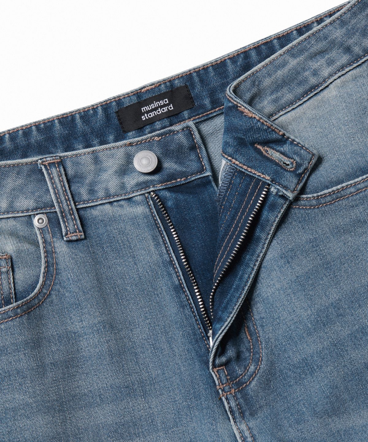 무신사 스탠다드(MUSINSA STANDARD) [쿨탠다드] 레귤러 핏 데님 팬츠 [라이트 인디고]