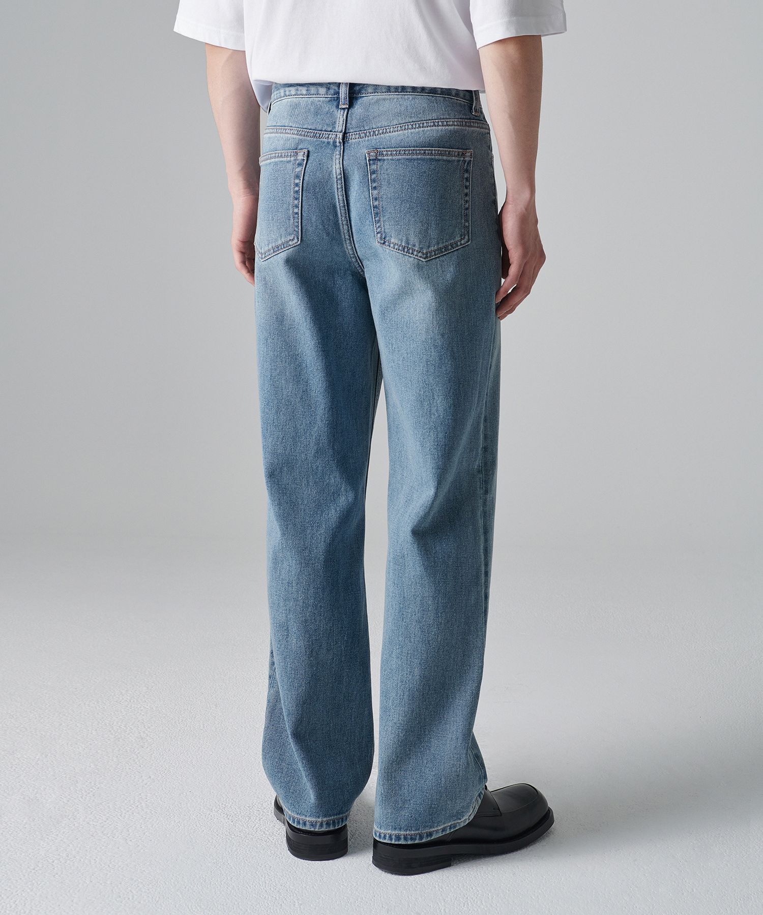 ★MUSINSA STANDARD★ Pray Side Loose Straight Denim Pants Wa MUSINSA | MUSINSA STANDARD Loose Straight Denim Pants [Gray]