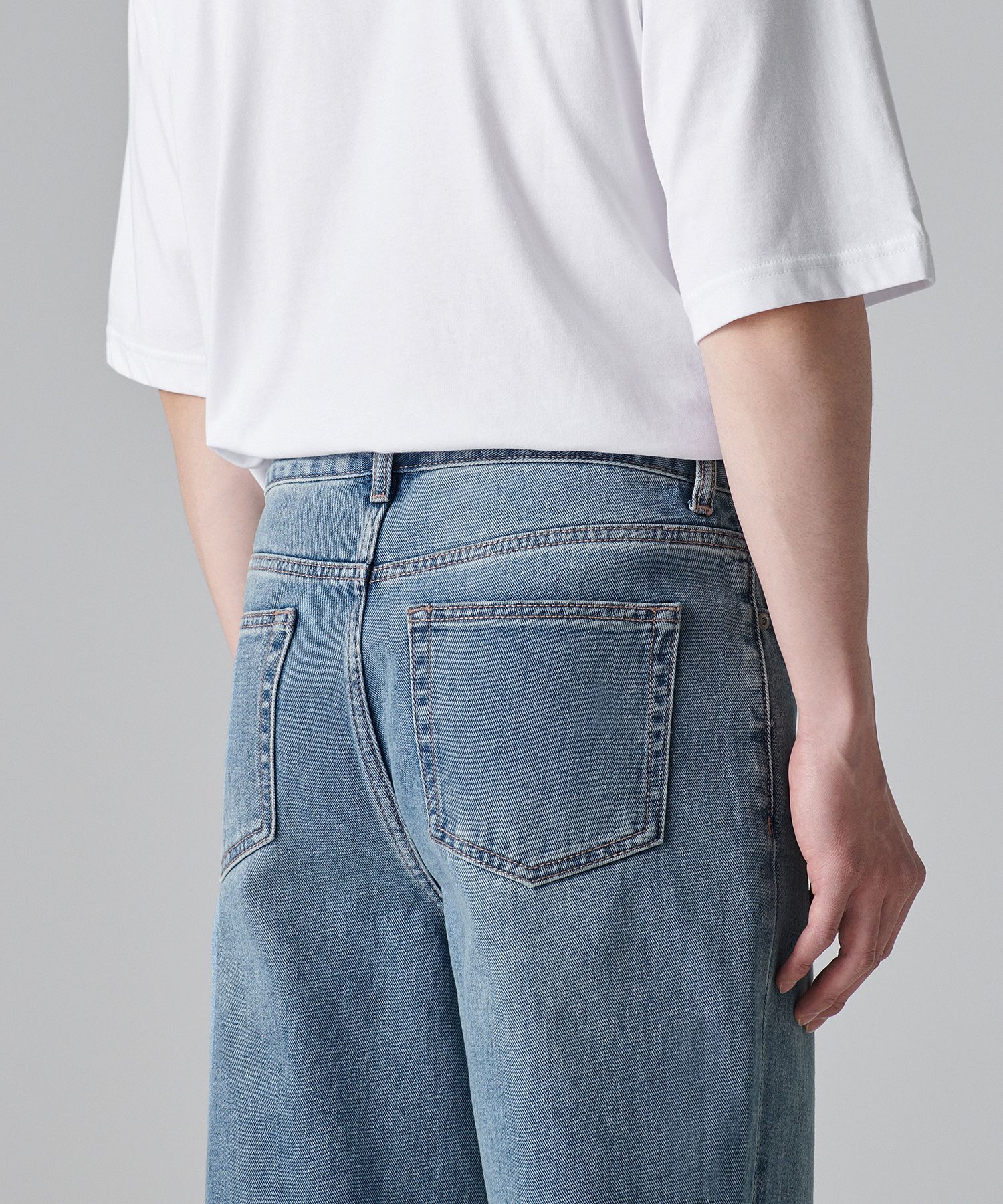 ★MUSINSA STANDARD★ Belted semi balloon denim pants light i MUSINSA | MUSINSA STANDARD Linen Like Semi-Balloon Denim