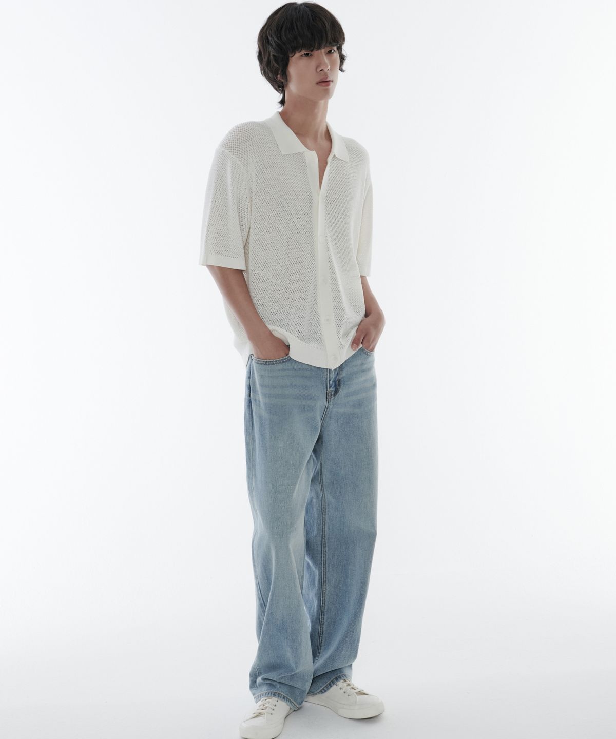 무신사 스탠다드(MUSINSA STANDARD) 루즈 스트레이트 데님 팬츠 [스카이 블루]