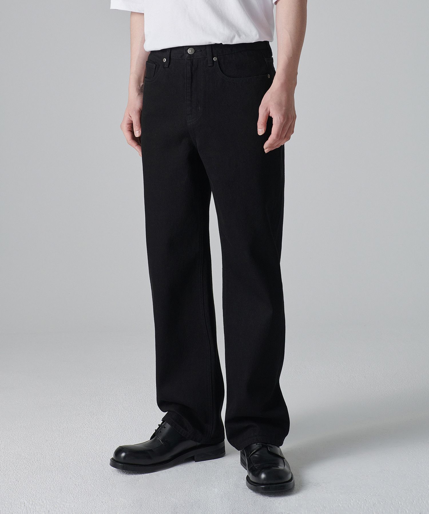 ★MUSINSA STANDARD★ Pray Side Loose Straight Denim Pants Wa MUSINSA | MUSINSA STANDARD Loose Straight Denim Pants [Black]