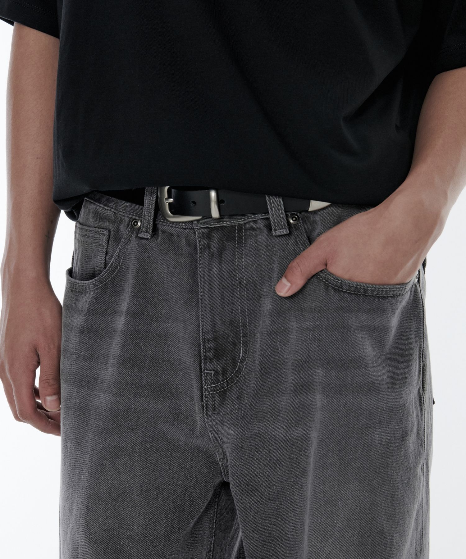 デニム・ジーパン MUSINSA STANDARD Loose straight denim pants gray MMCNP119-GR MUSINSA | MUSINSA STANDARD TAPERED CROPPED DENIM PANTS
