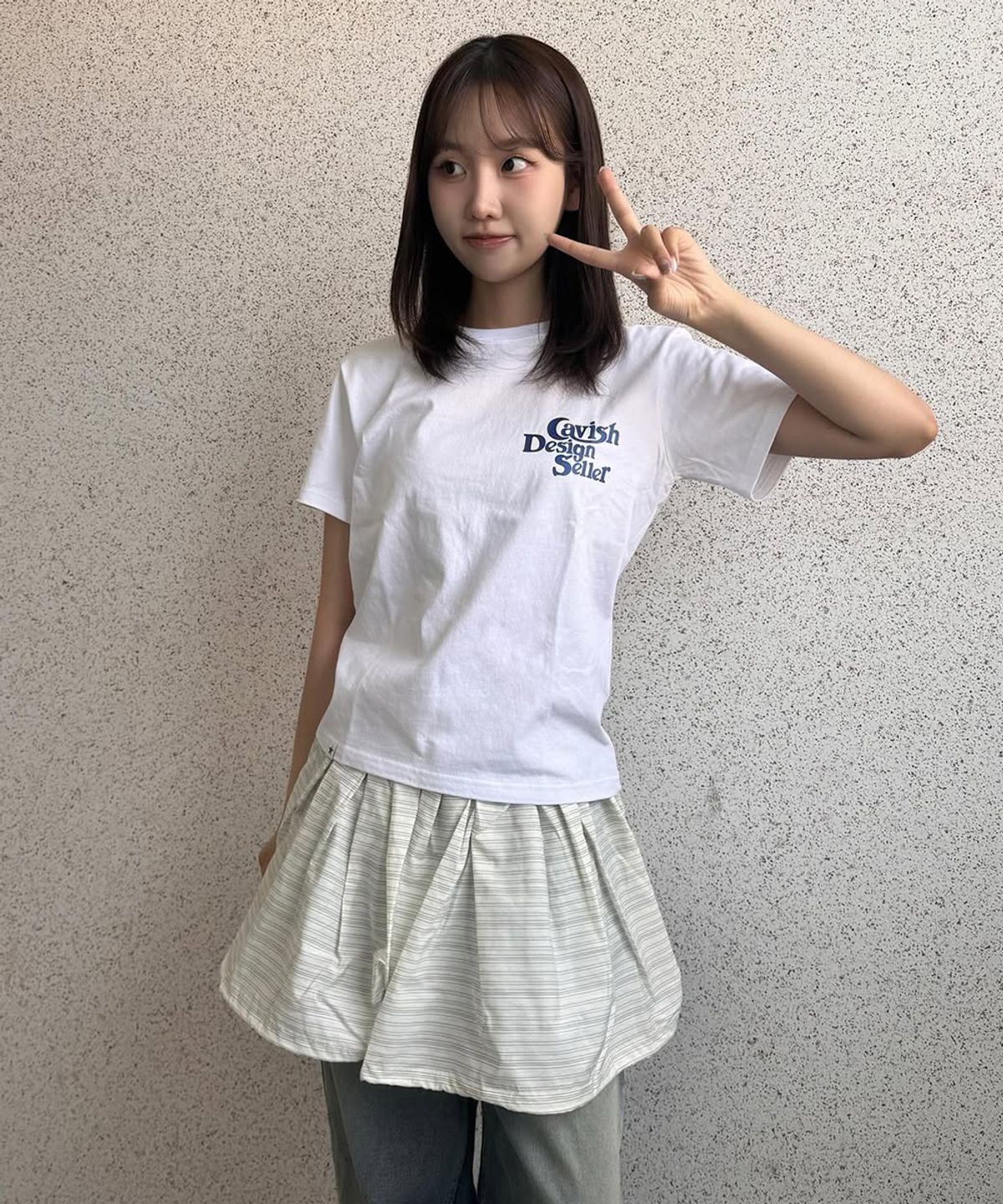 카비시(CAVISH) W TWINKLE SELLER LOGO SS TEE WHITE(CV2EMFT517A)