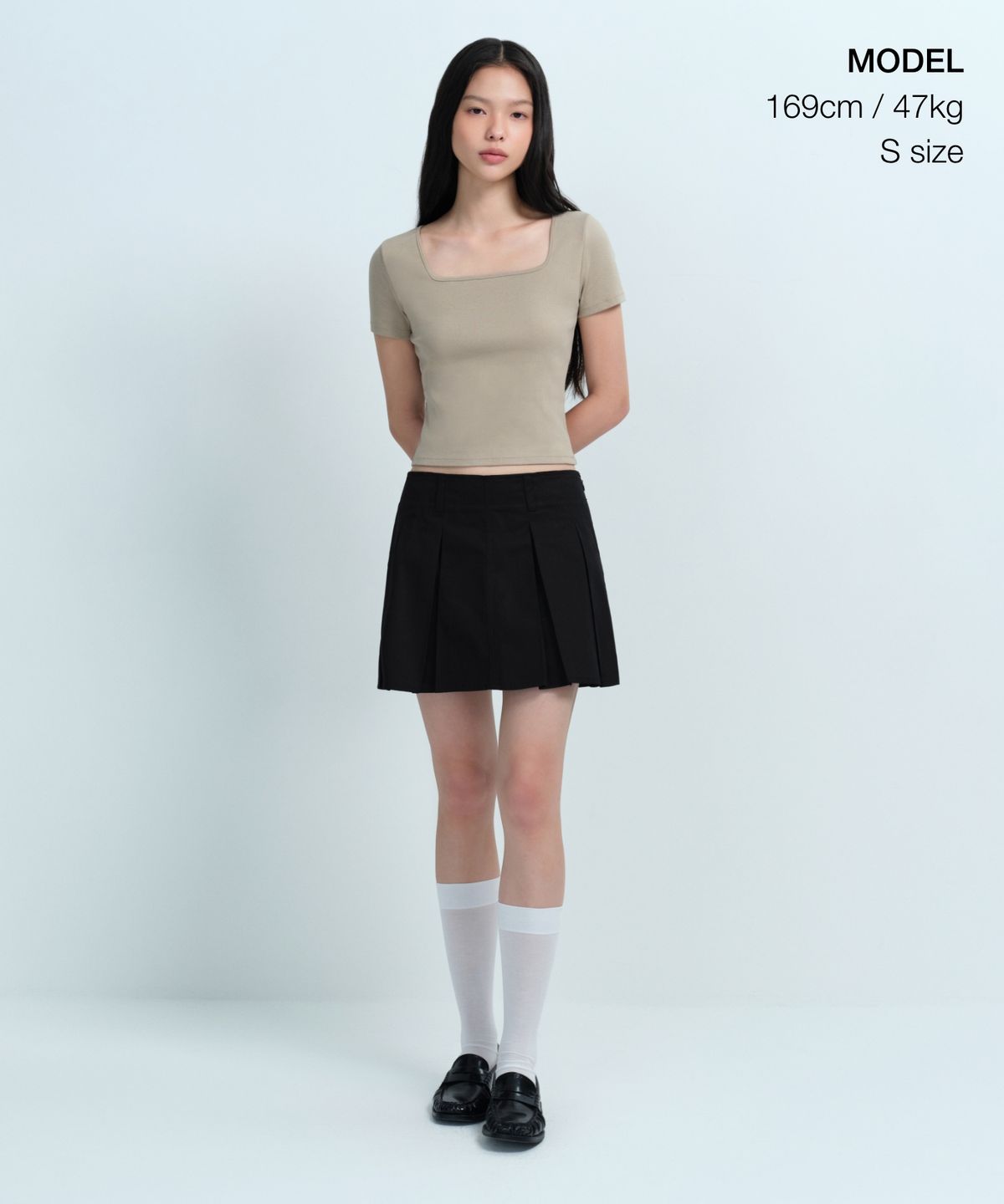 무신사 스탠다드 우먼(MUSINSA STANDARD WOMAN) 우먼즈 슬림 스퀘어 넥 티셔츠 [더스티 베이지]