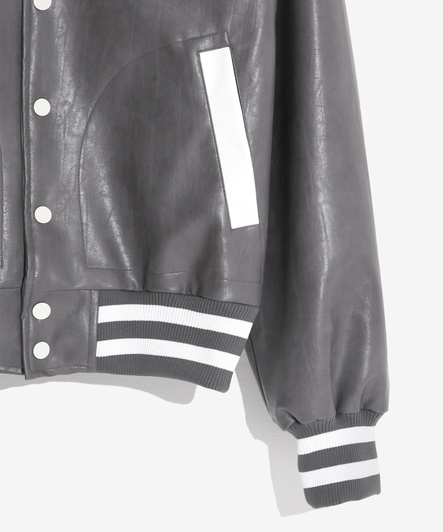 BIRTHDAYSUIT  スタジャン　STADIUM JACKET MUSINSA公式 | BIRTHDAYSUIT PATENT STADIUM JACKET (SAGE)