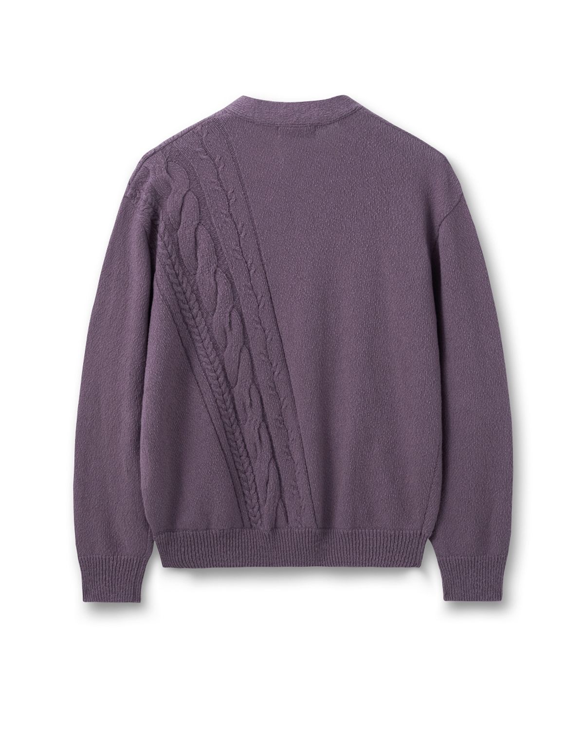 비슬로우(BESLOW) DIAGONAL CABLE CARDIGAN LILAC