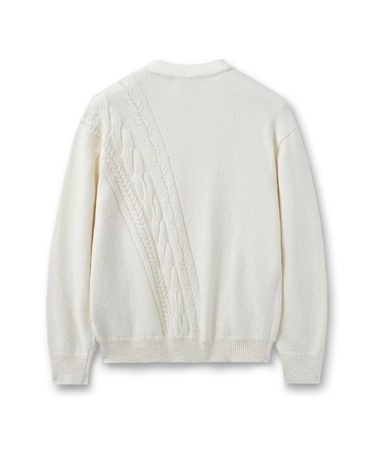 비슬로우(BESLOW) DIAGONAL CABLE CARDIGAN CREAM