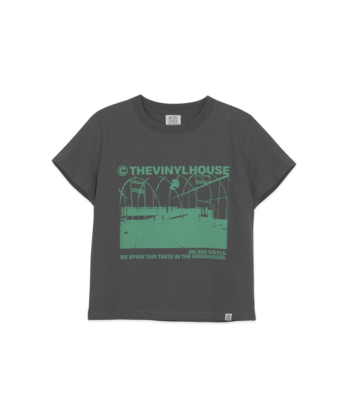 더바이닐하우스(THEVINYLHOUSE) GREENHOUSE TEE CHARCOAL (VH2DSUT518A)