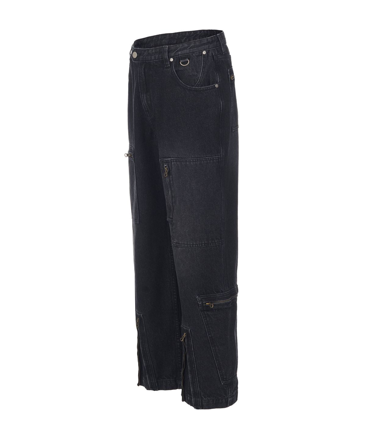 더바이닐하우스(THEVINYLHOUSE) FLIGHT DENIM PANTS BLACK (VH2DSUD100A)