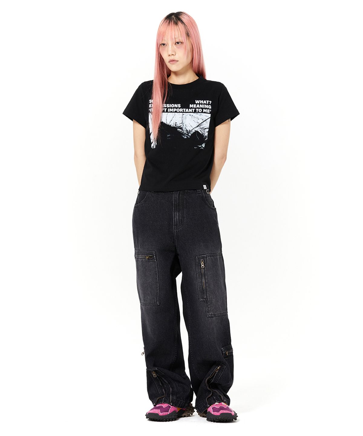 더바이닐하우스(THEVINYLHOUSE) FLIGHT DENIM PANTS BLACK (VH2DSUD100A)