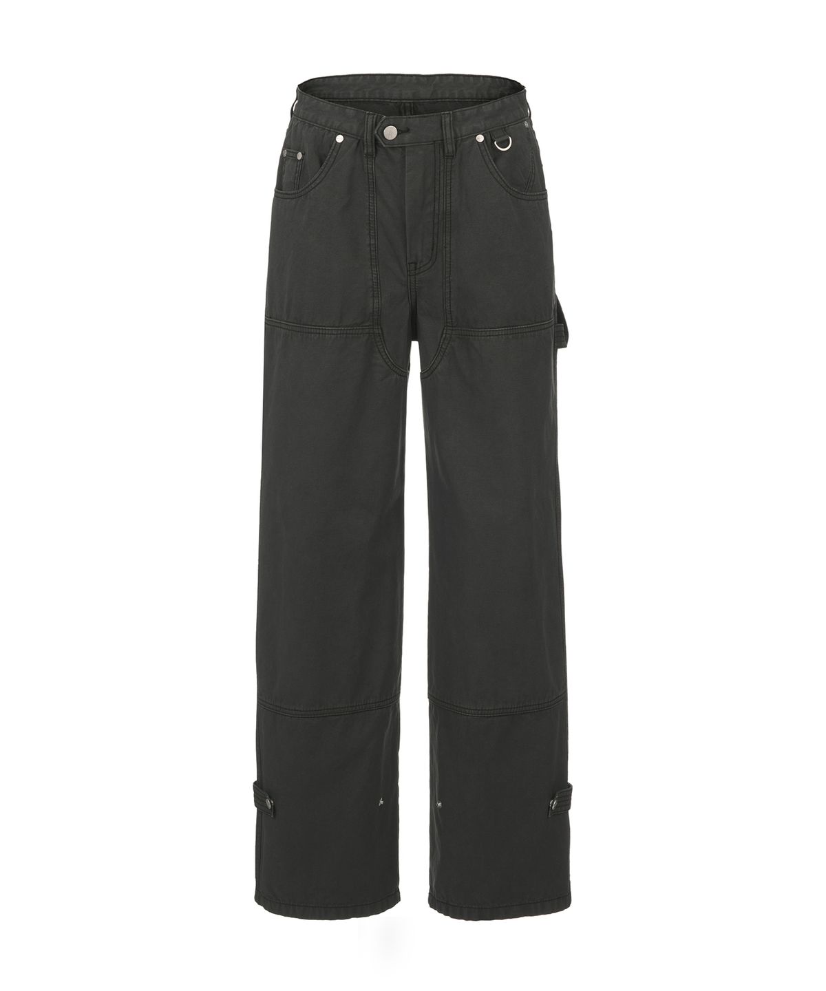 더바이닐하우스(THEVINYLHOUSE) DYED DOUBLE KNEE PANTS CHARCOAL (VH2DSUPA10A)