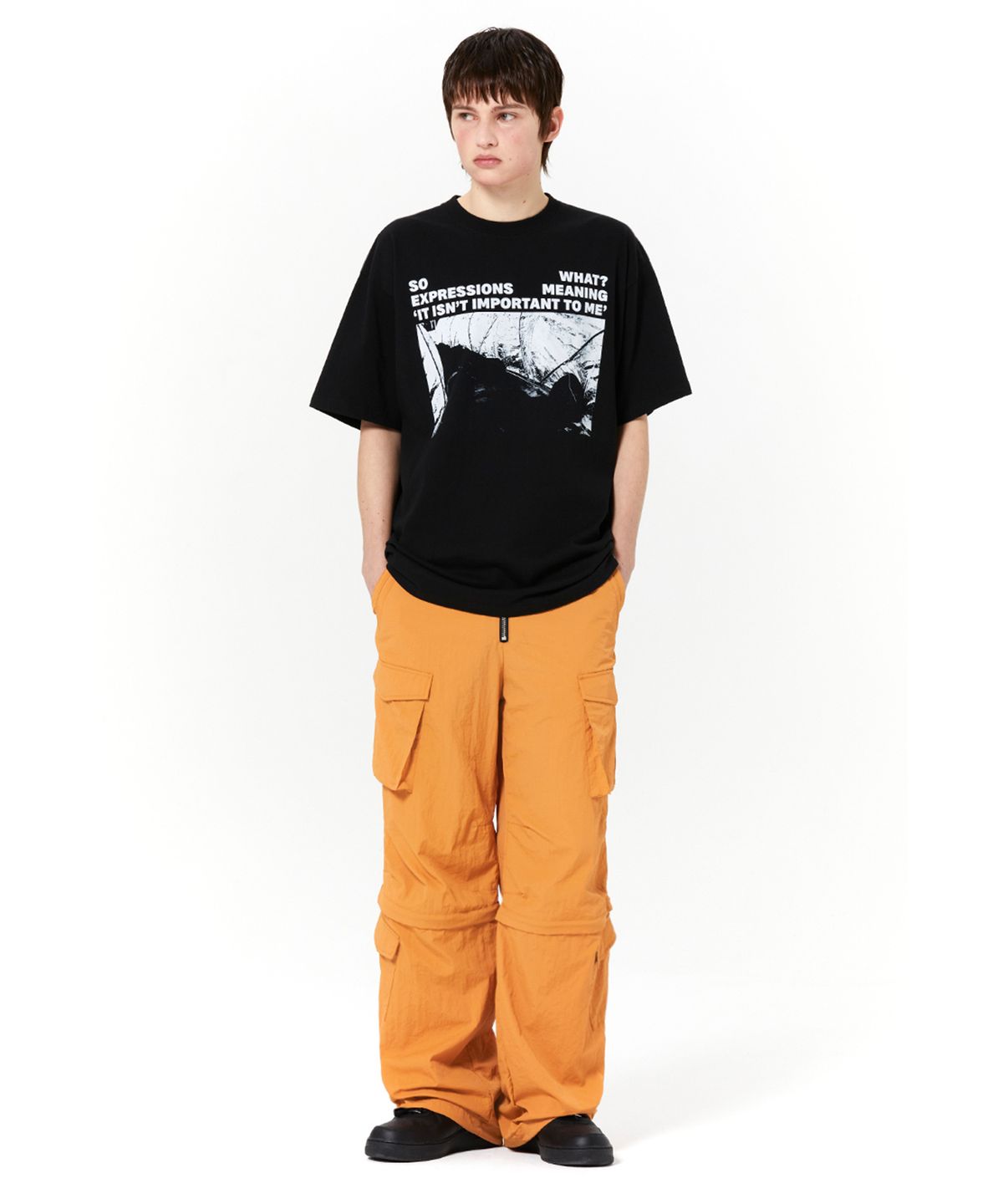더바이닐하우스(THEVINYLHOUSE) DETACHABLE CARGO PANTS ORANGE (VH2DSUPA12A)