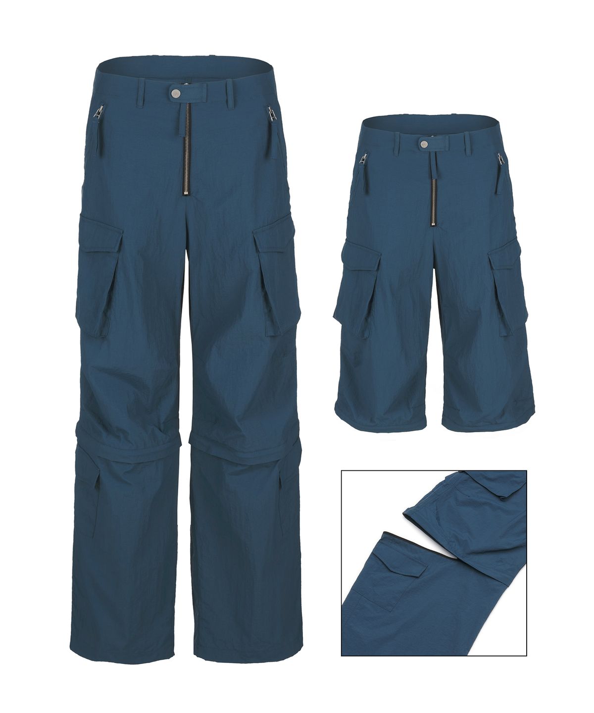 더바이닐하우스(THEVINYLHOUSE) DETACHABLE CARGO PANTS BLUE (VH2DSUPA12A)