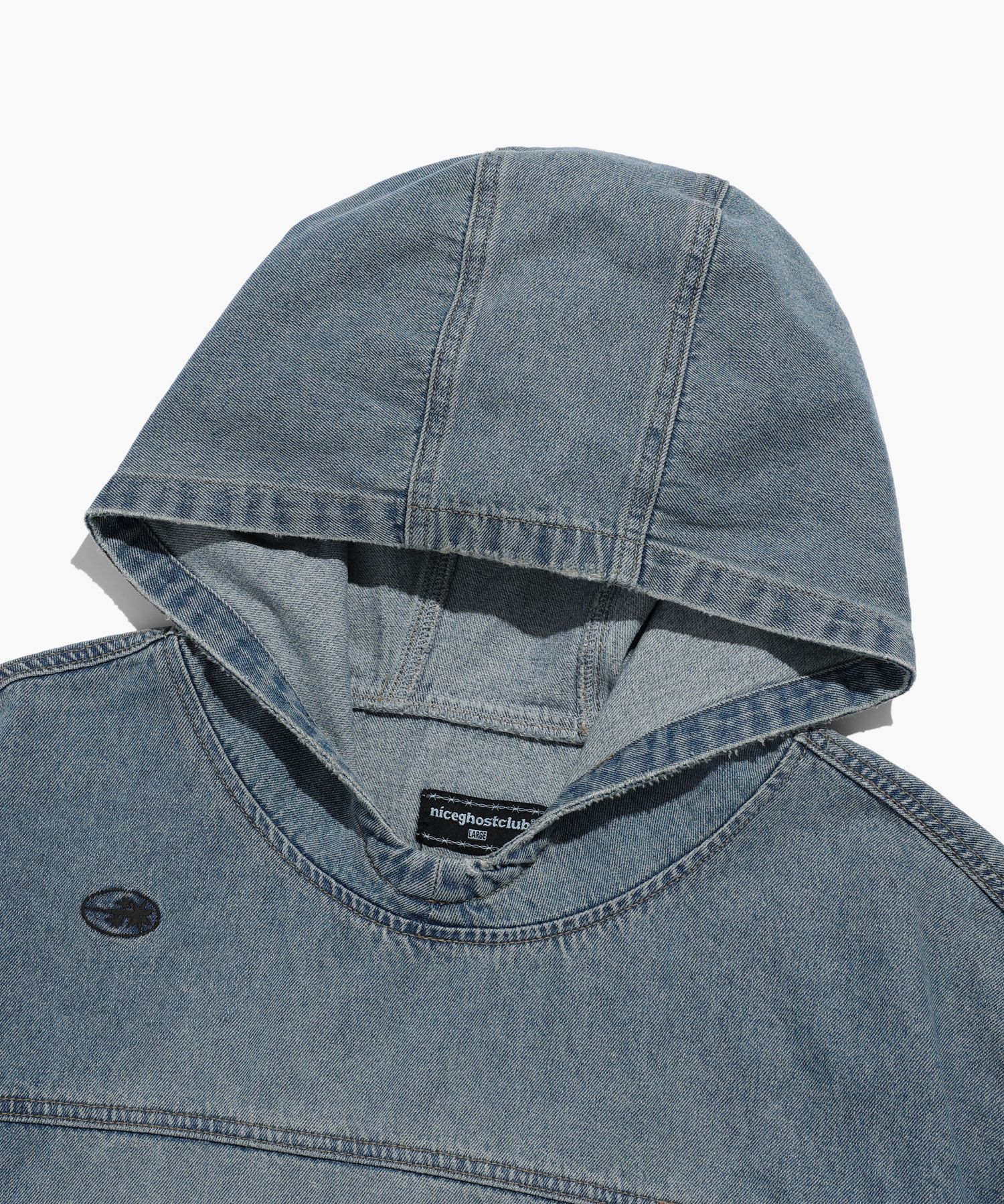 MUSINSA | NICE GHOST CLUB DENIM PULL OVER JACKET_BLUE