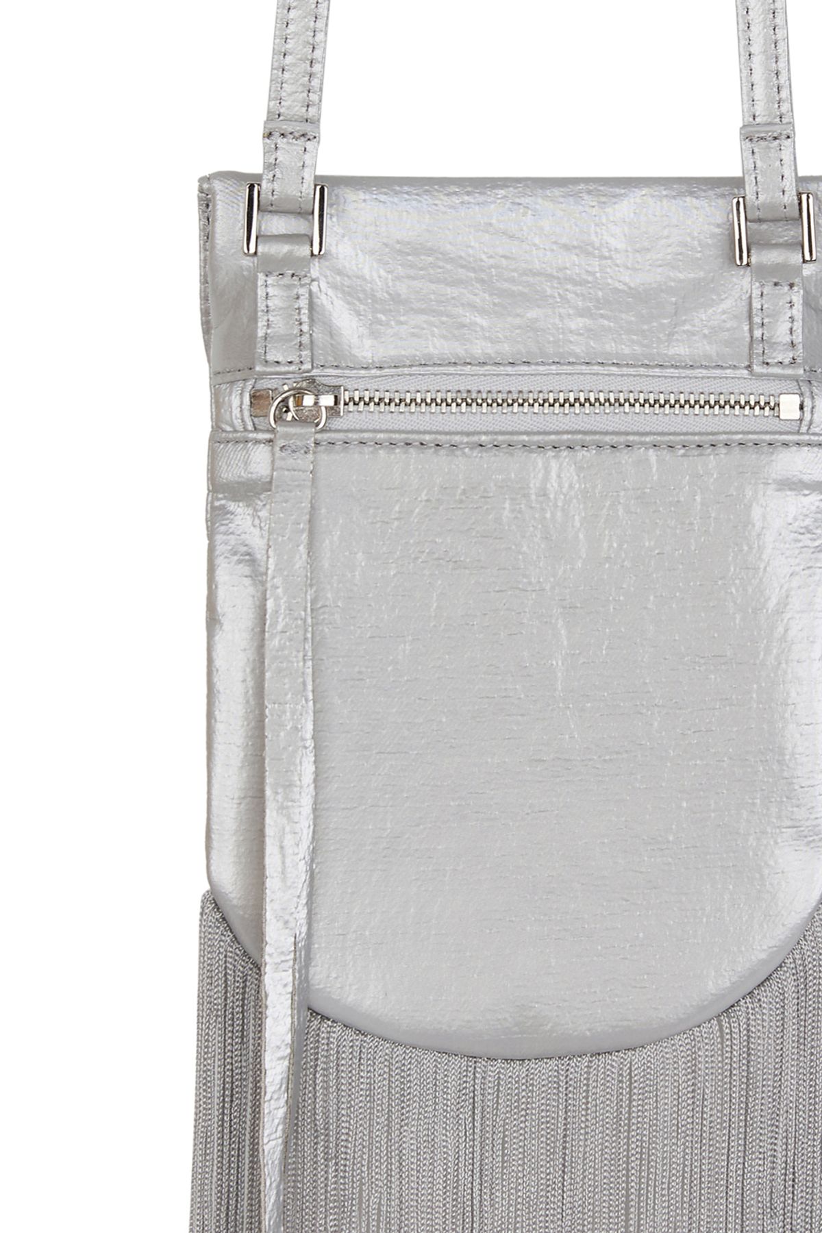 커렌트(CURRENT) WESTERN FRINGE MINI BAG [SILVER]