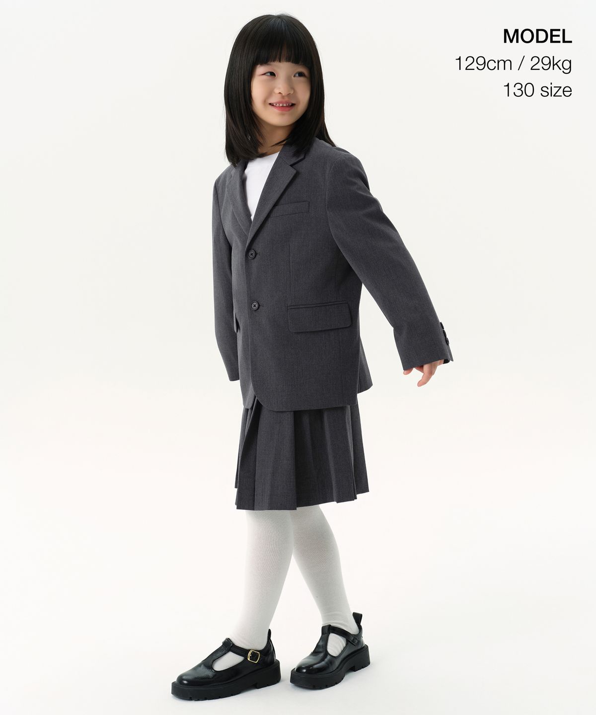 무신사 스탠다드 키즈(MUSINSA STANDARD KIDS) 베이식 블레이저 [미디엄 그레이]