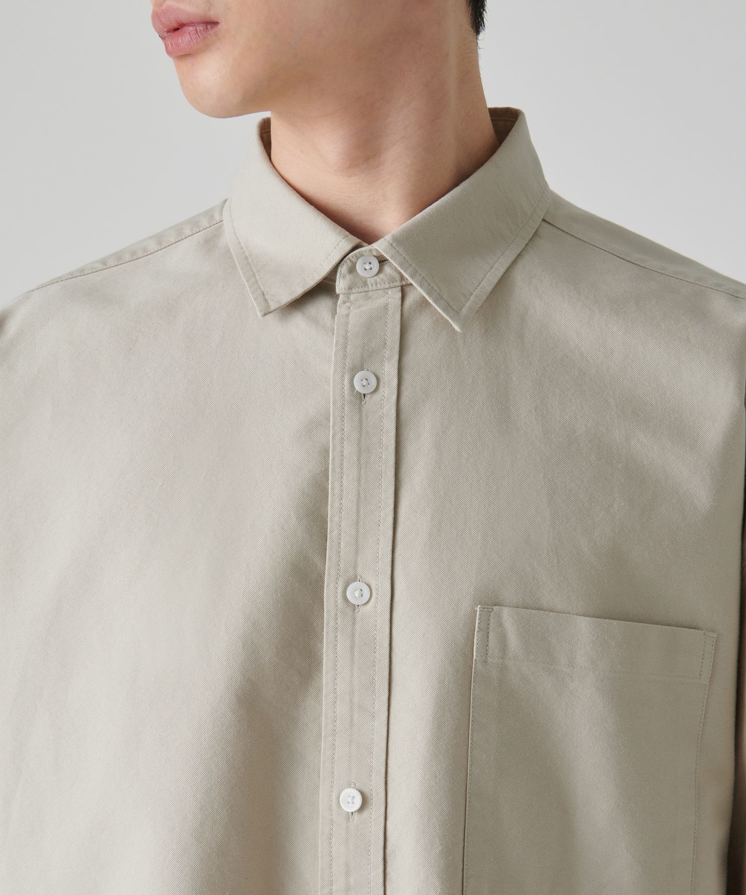 MUSINSA | MUSINSA STANDARD Oversized Oxford Shirt [Light Beige]