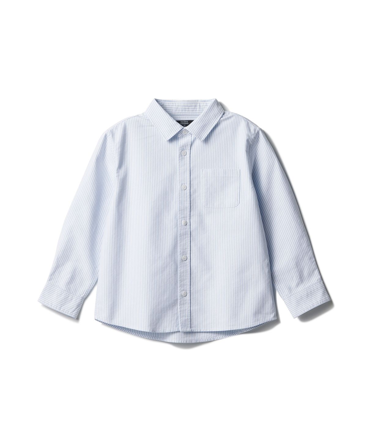 무신사 스탠다드 키즈(MUSINSA STANDARD KIDS) 스트라이프 릴렉스드 옥스포드 셔츠 [스카이 블루 스트라이프]