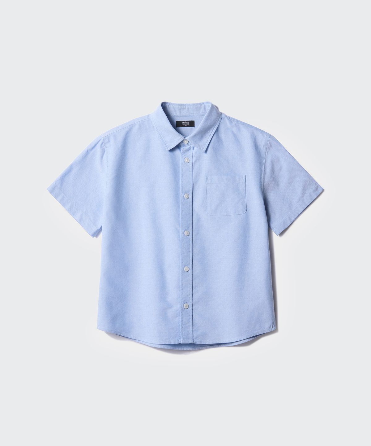 무신사 스탠다드 키즈(MUSINSA STANDARD KIDS) 오버사이즈 옥스포드 반소매 셔츠 [블루]