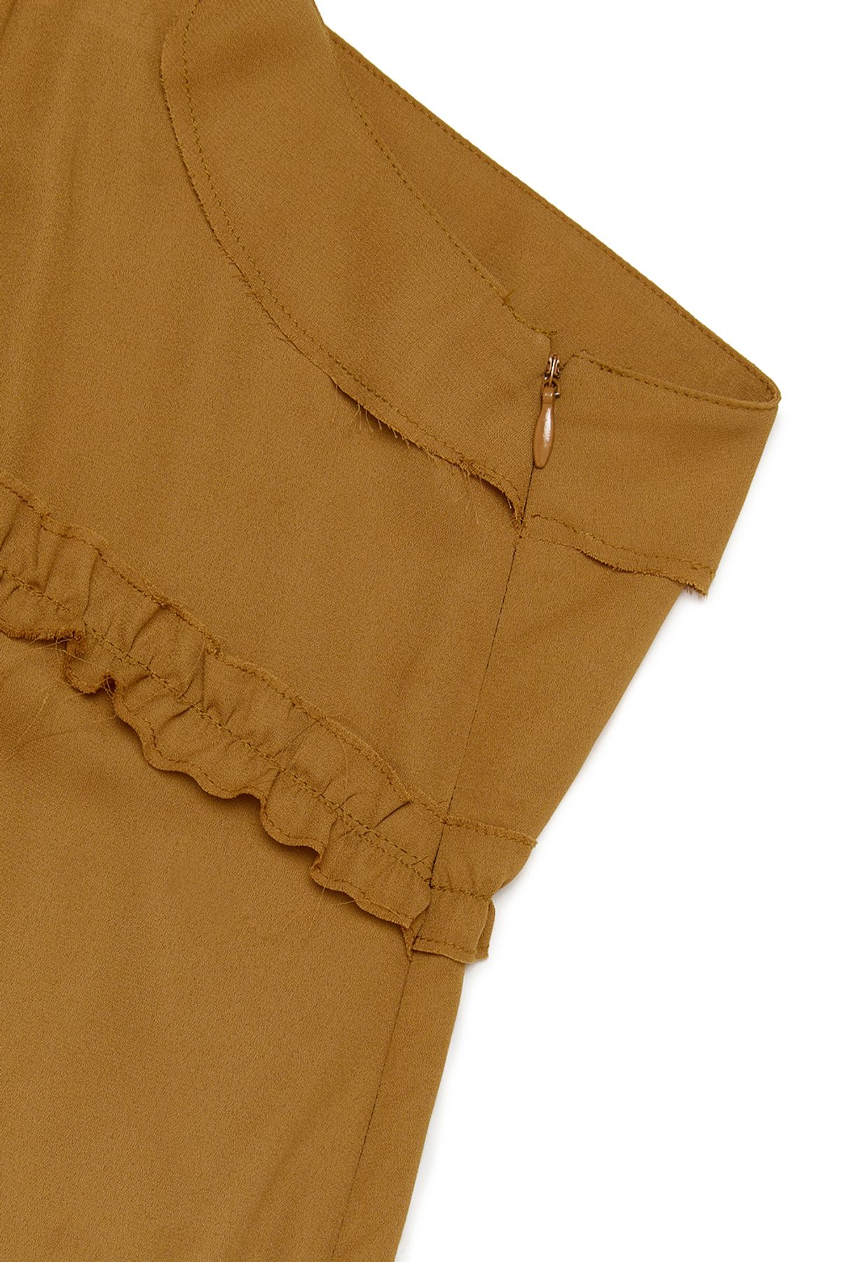 커렌트(CURRENT) SHEER SHIRRING SLIP DRESS [CAMEL]