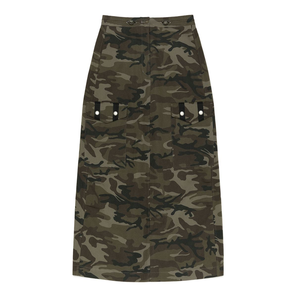 커렌트(CURRENT) CARGO DETAIL LONG SKIRT [KHAKI]
