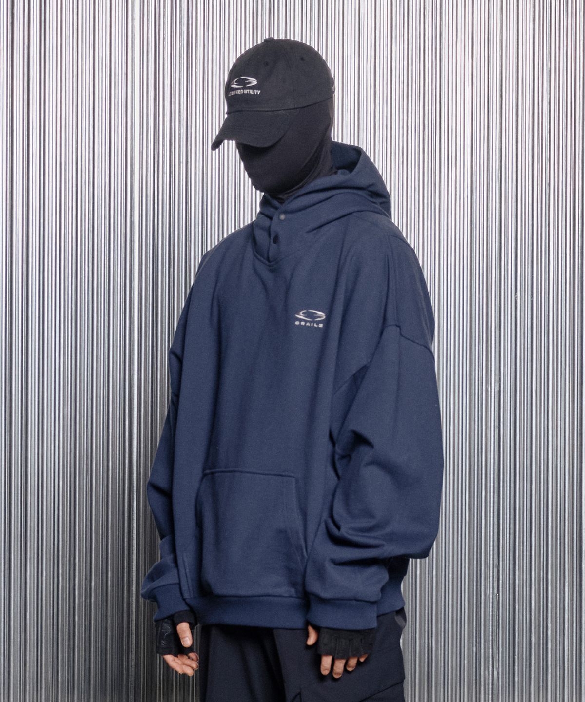 그레일즈(GRAILZ) ESSENTIAL OVERSIZED HOODIE [NAVY]