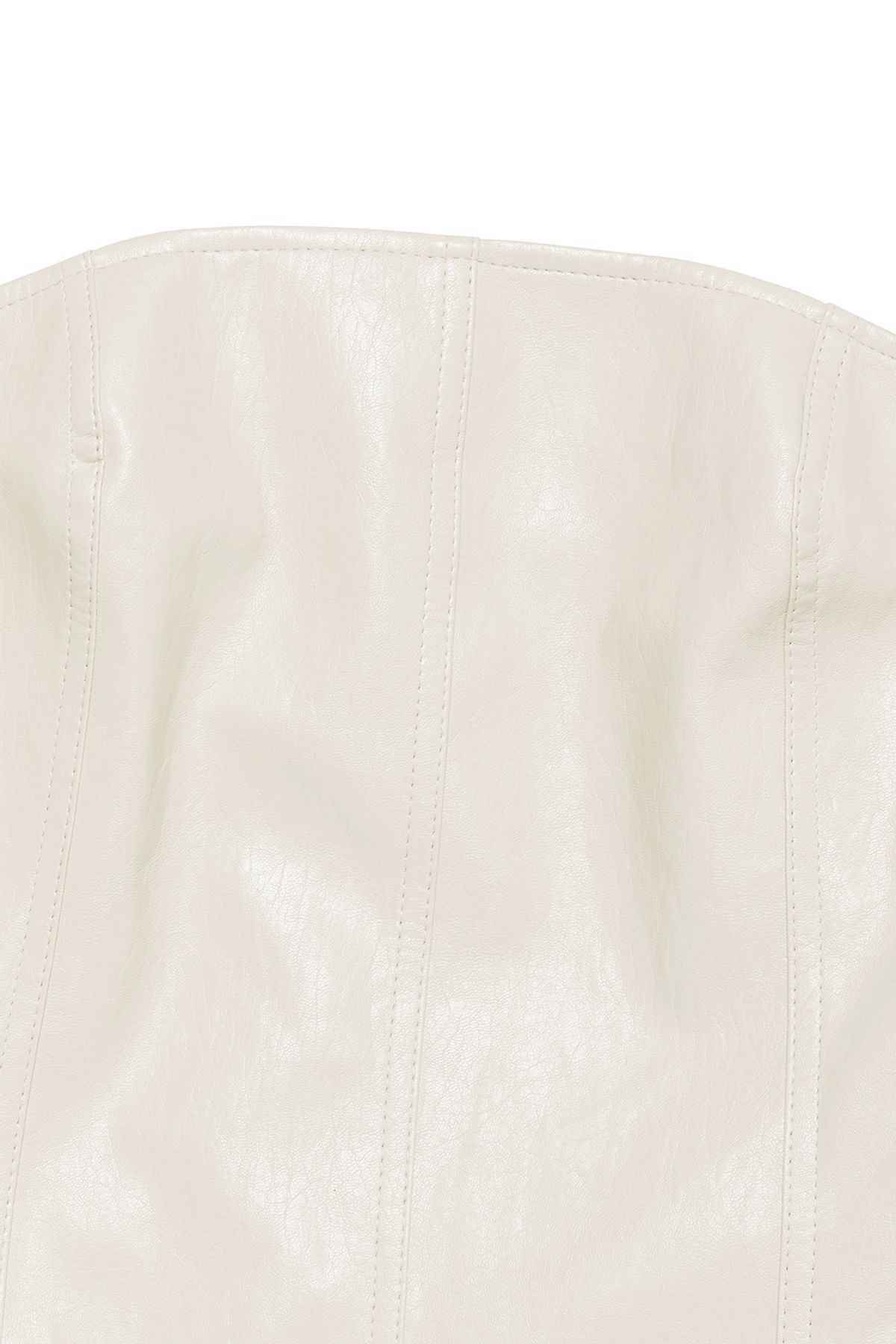 커렌트(CURRENT) VEGAN LEATHER BUSTIER TOP [IVORY]