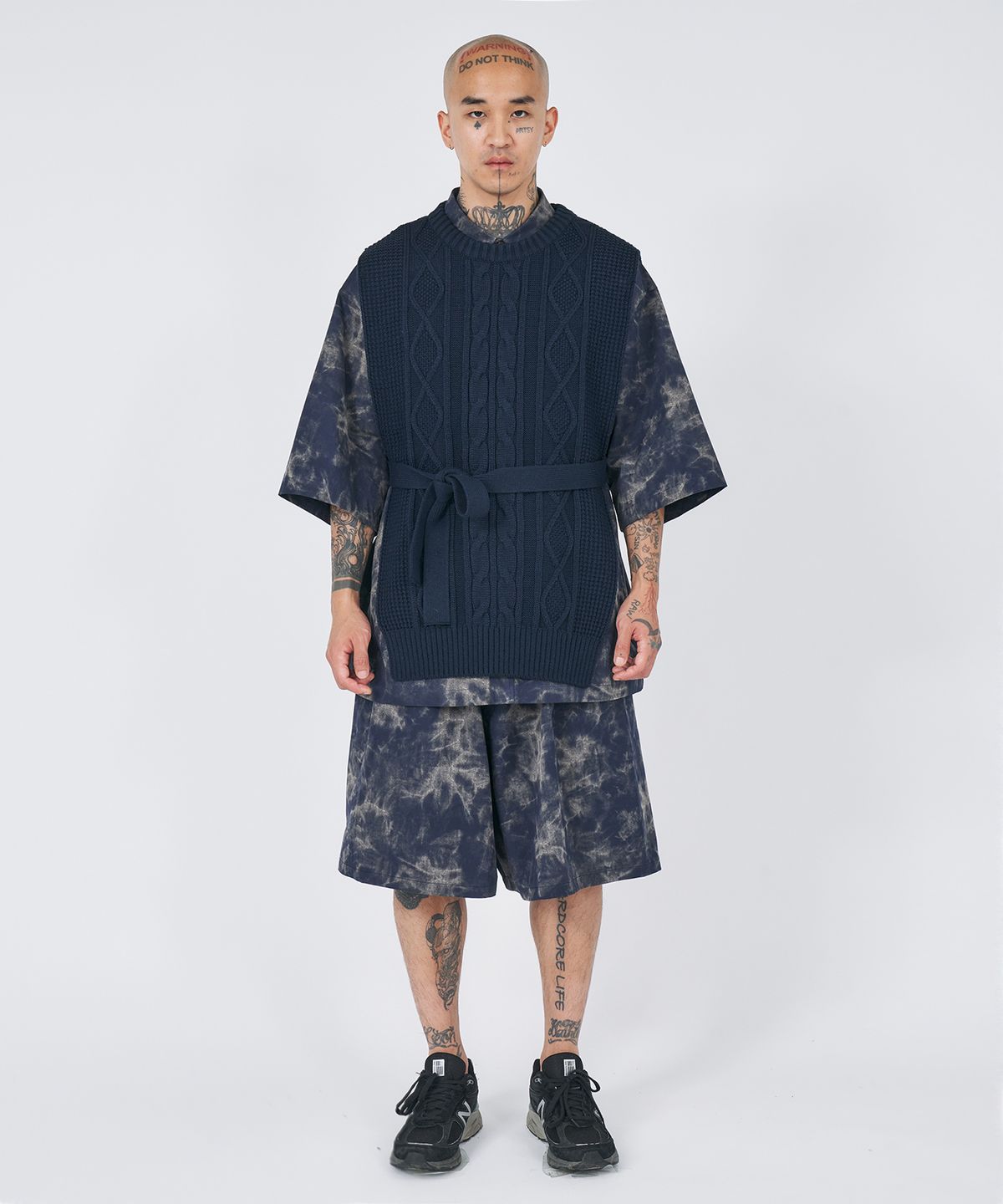 아조바이아조(AJOBYAJO) Strap Knit Vest [NAVY]