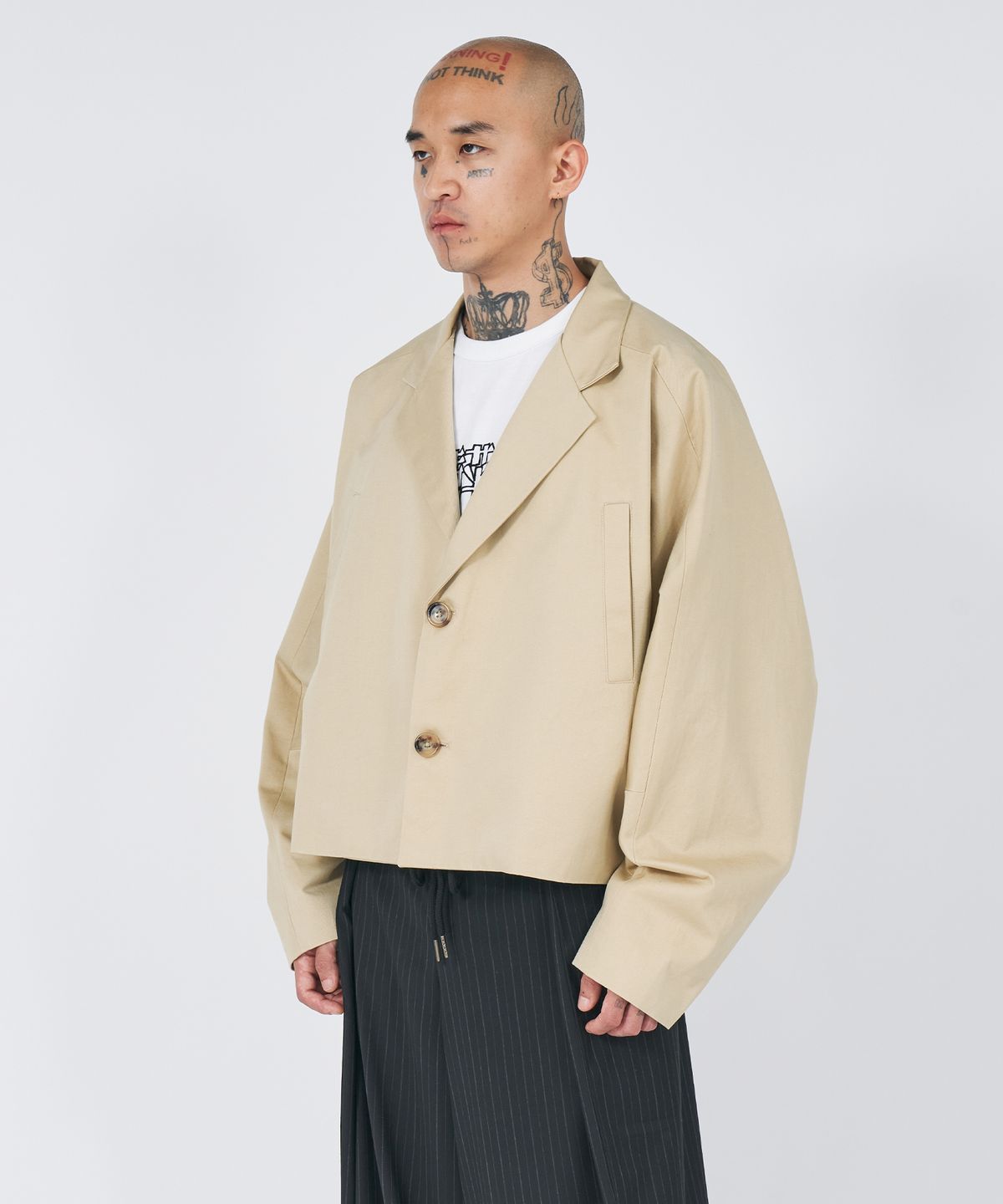 아조바이아조(AJOBYAJO) Batwing Cotton Short Jacket [BEIGE]