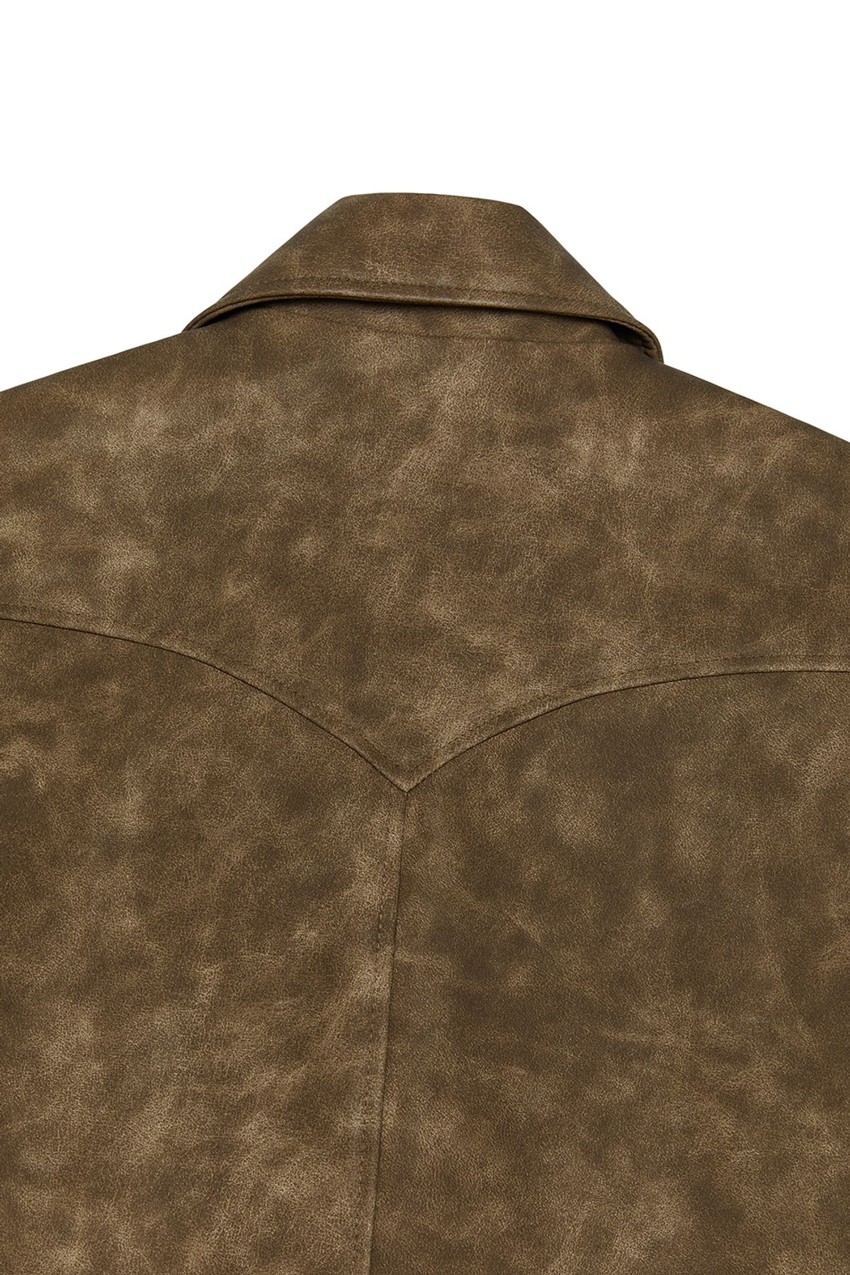 커렌트(CURRENT) VEGAN LEATHER HALF COAT [BROWN]