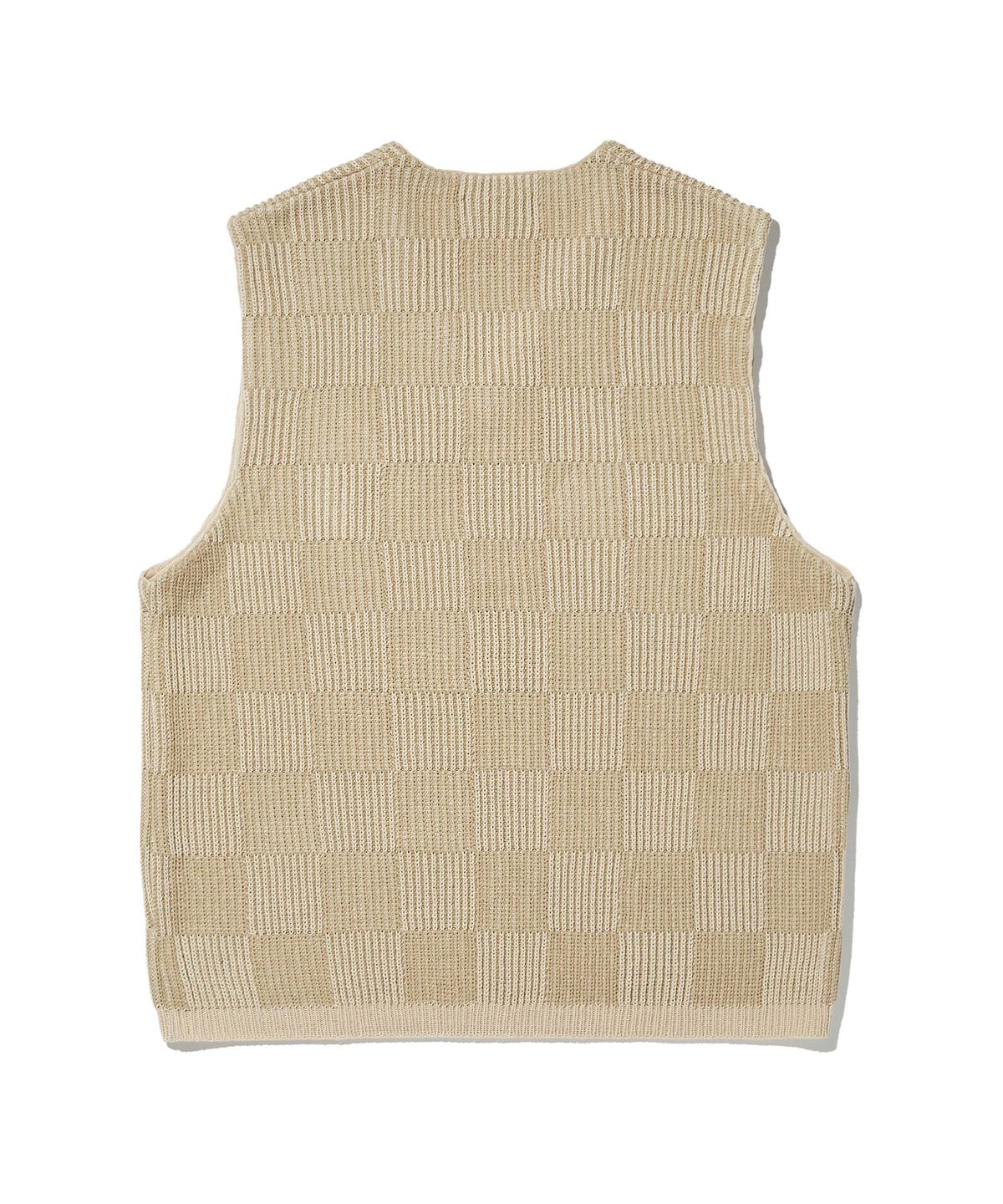 크리틱(CRITIC) Checkerboard Knit Vest Beige