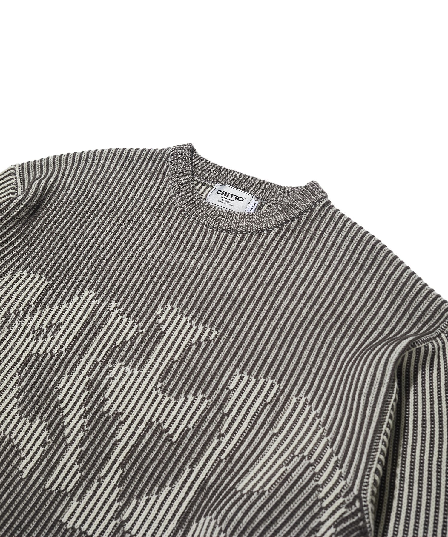 MUSINSA | CRITIC Goth Logo Knit Dark Gray