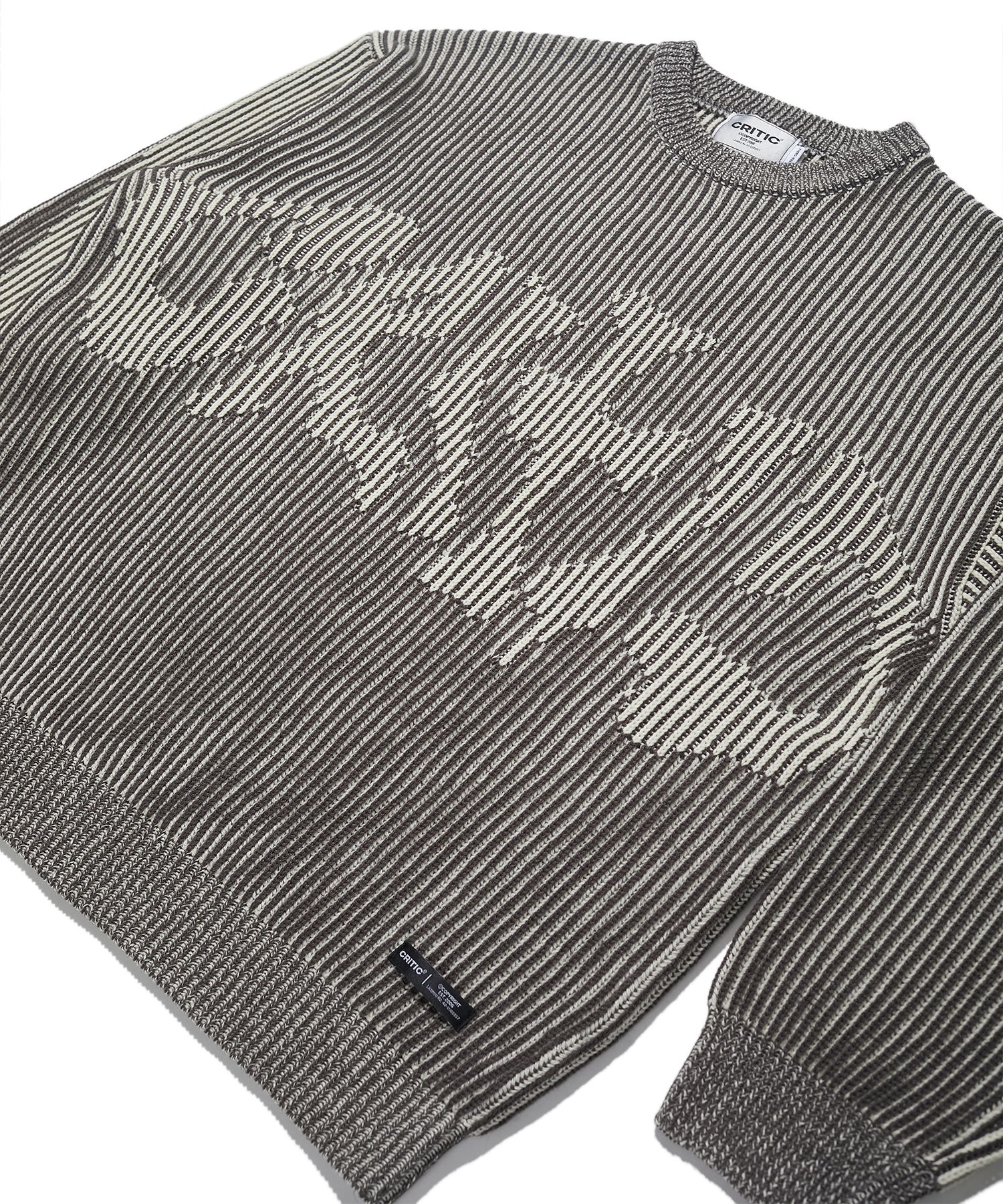 【CRITIC】 GOTHIC HAIRY KNIT MUSINSA | CRITIC Goth Logo Knit Dark Gray
