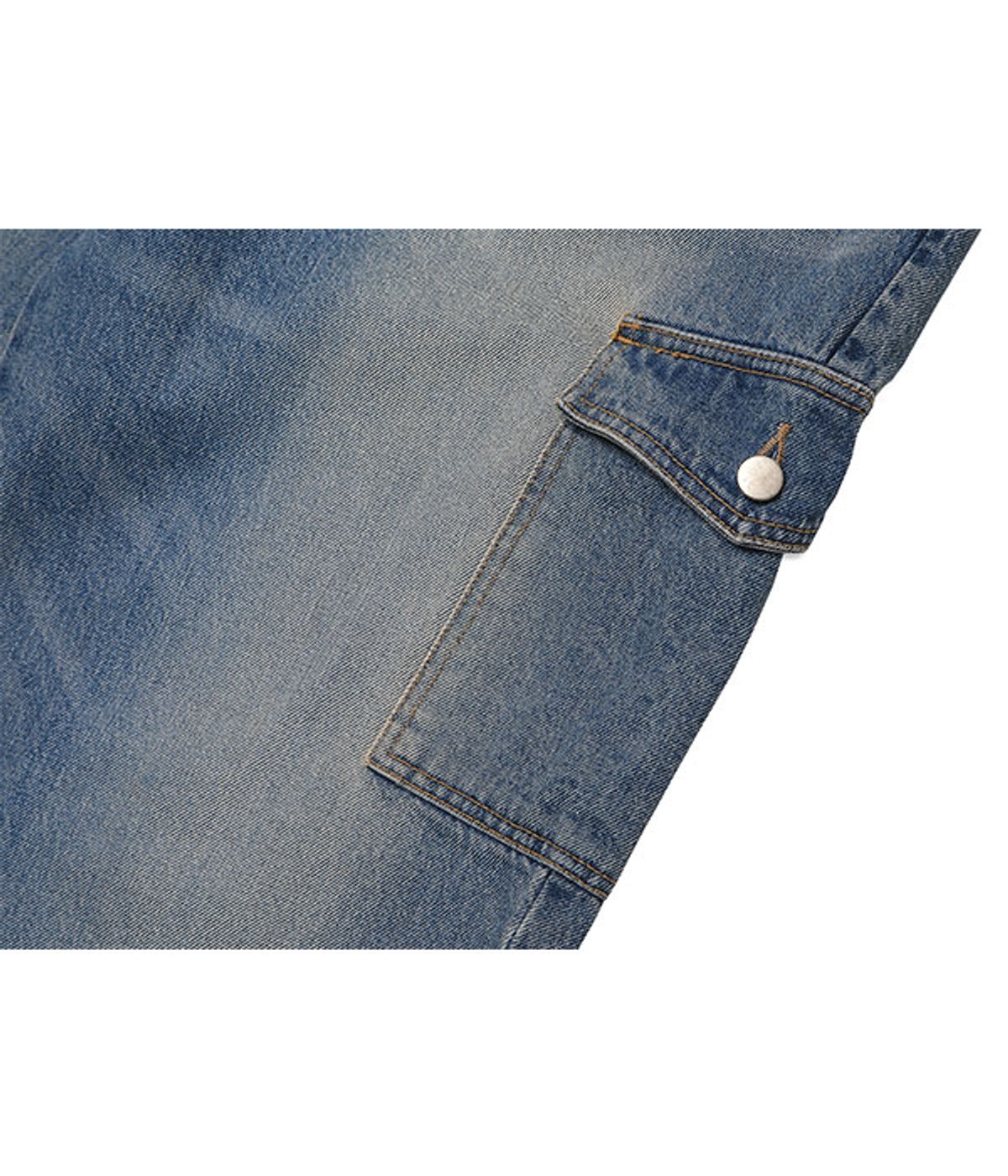 유쓰배쓰(YOUTHBATH) PK WRESTLER CARGO WORK PANTS_DENIM BLUE