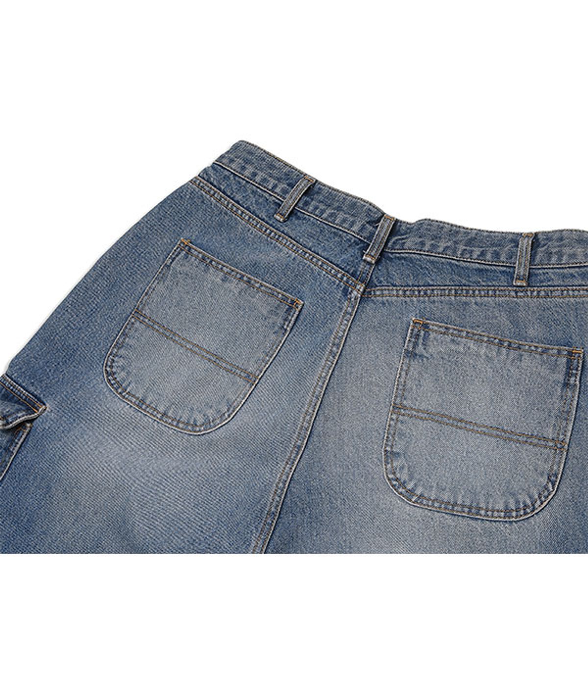 유쓰배쓰(YOUTHBATH) PK WRESTLER CARGO WORK PANTS_DENIM BLUE