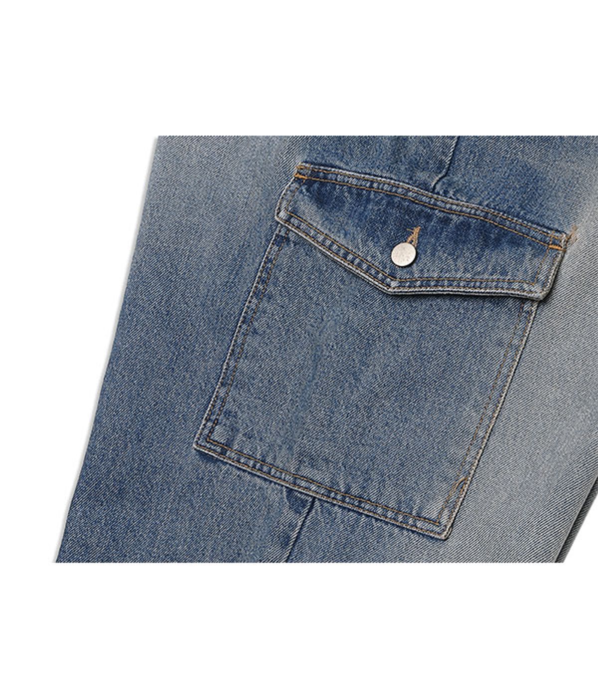 유쓰배쓰(YOUTHBATH) PK WRESTLER CARGO WORK PANTS_DENIM BLUE