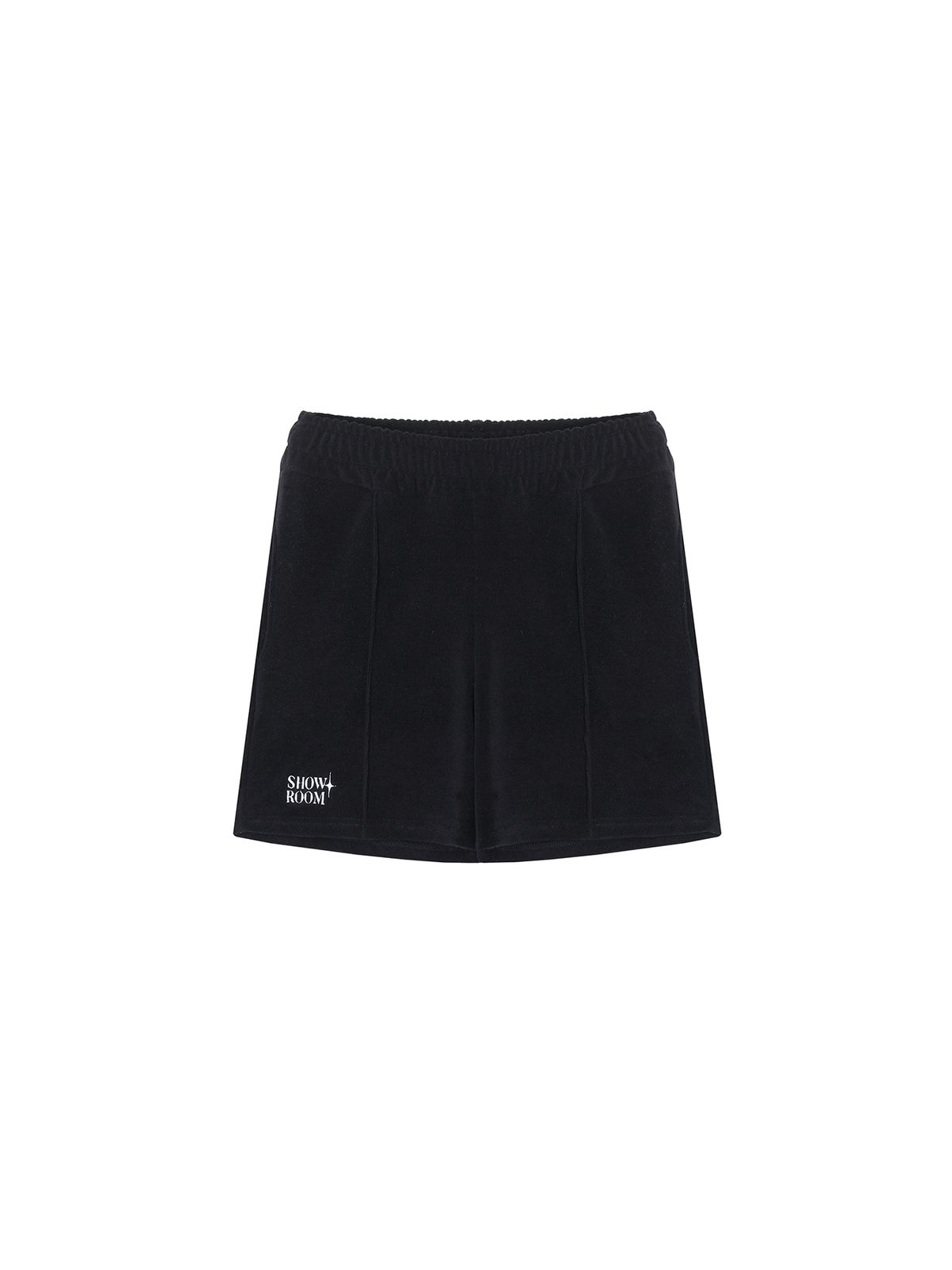 320쇼룸(320SHOWROOM) Logo Embroidery Pintuck Terry Banding Short pants Black