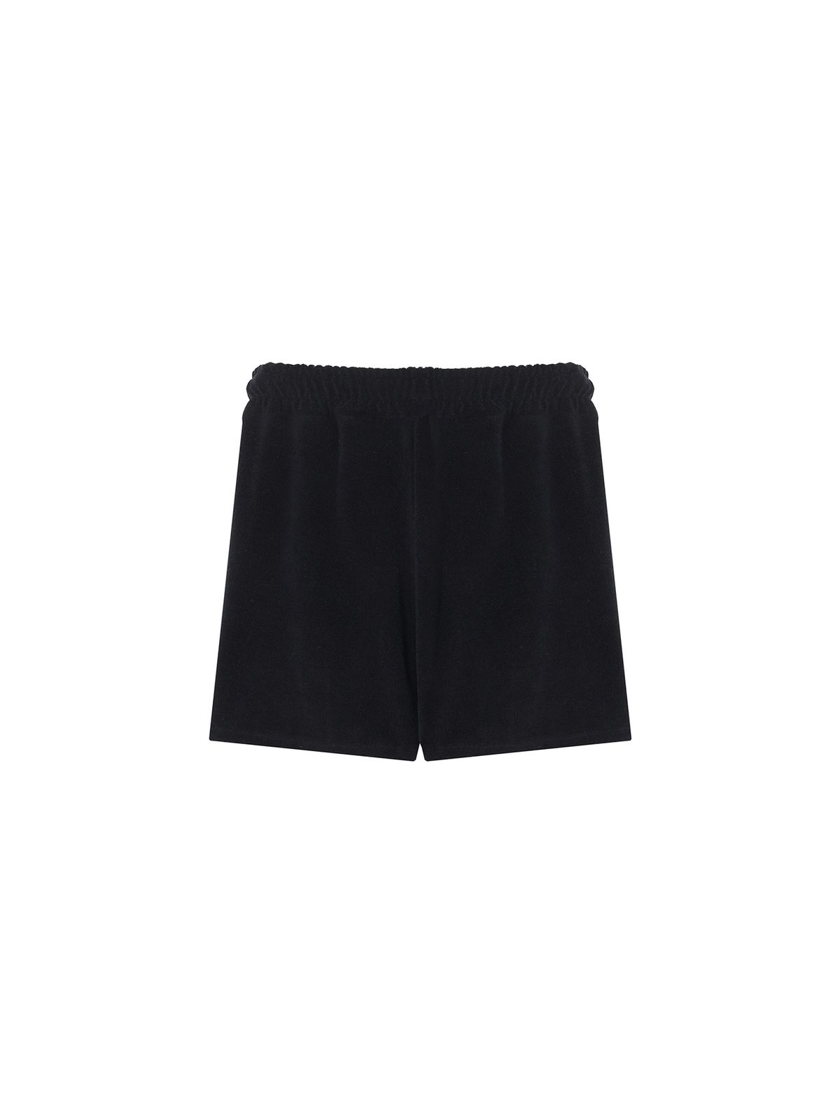 320쇼룸(320SHOWROOM) Logo Embroidery Pintuck Terry Banding Short pants Black