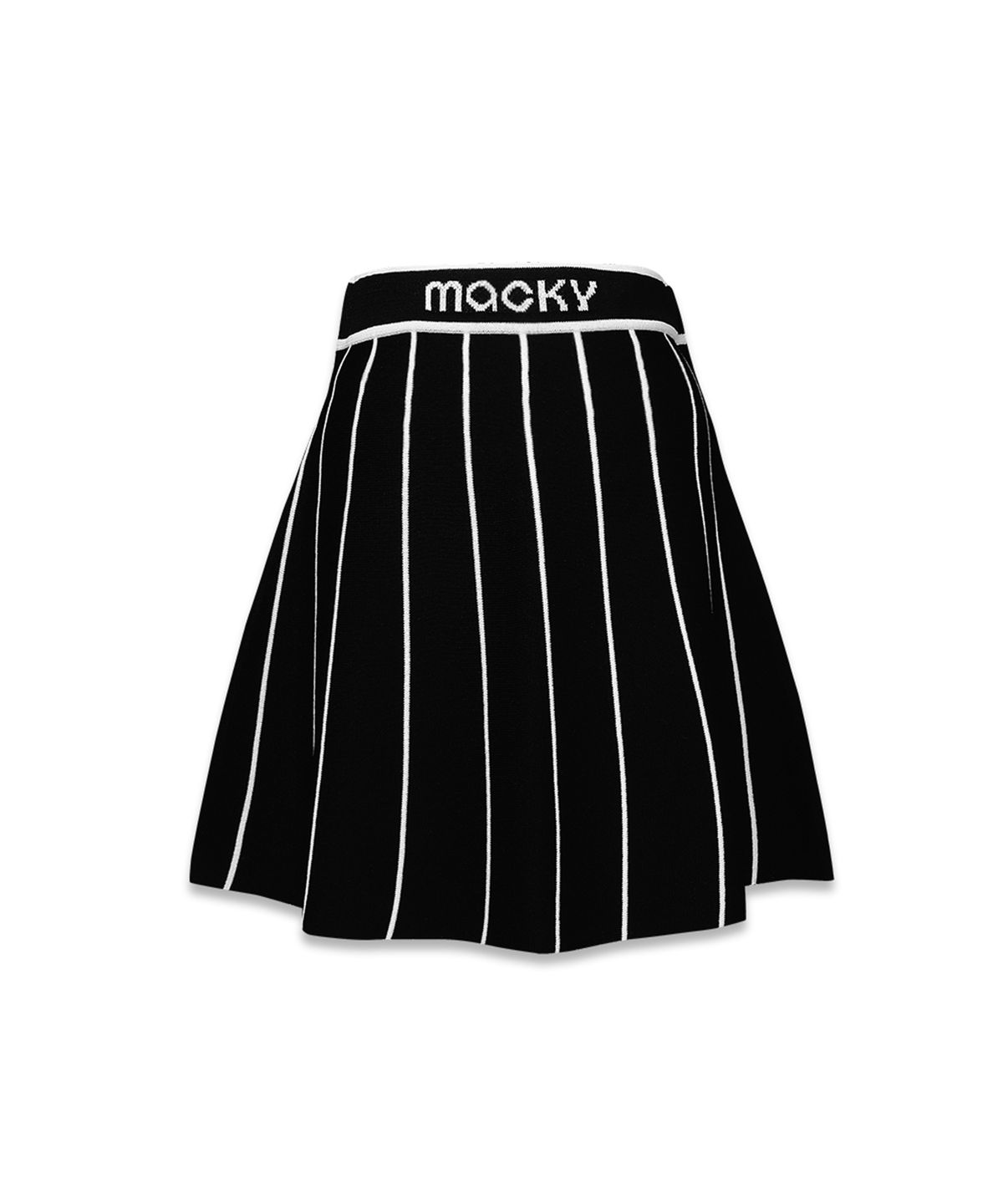 맥키(MACKY) 스트라이프 니트 스커트 블랙