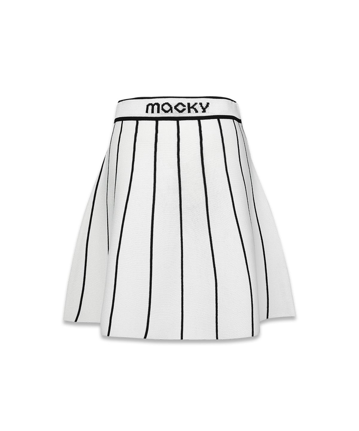 맥키(MACKY) 스트라이프 니트 스커트 화이트