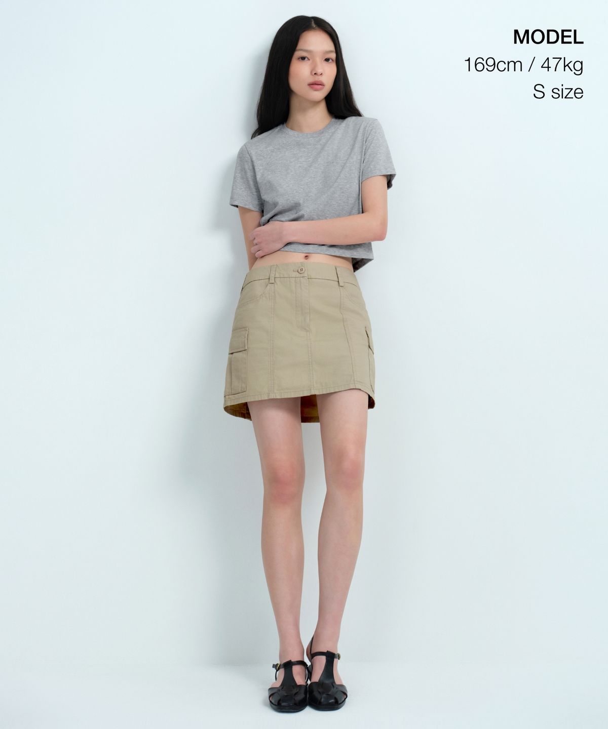 무신사 스탠다드 우먼(MUSINSA STANDARD WOMAN) [쿨탠다드] 우먼즈 크루 넥 크롭 티셔츠 [미디엄 그레이]