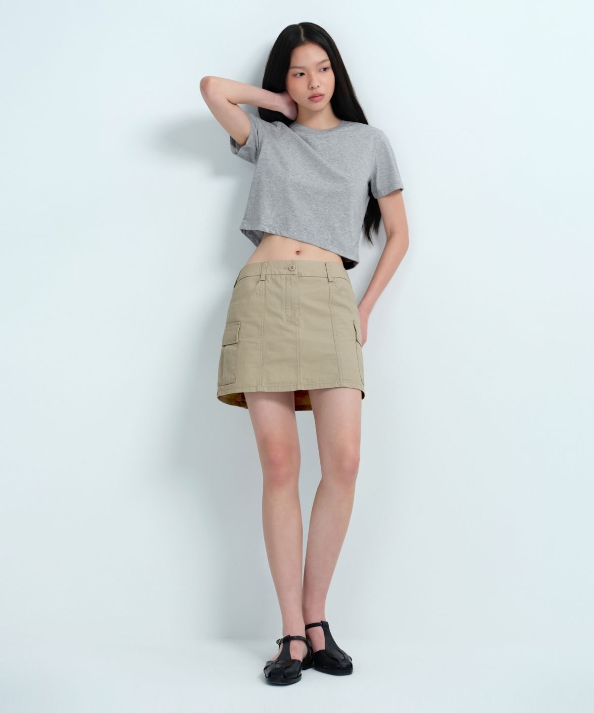 무신사 스탠다드 우먼(MUSINSA STANDARD WOMAN) [쿨탠다드] 우먼즈 크루 넥 크롭 티셔츠 [미디엄 그레이]