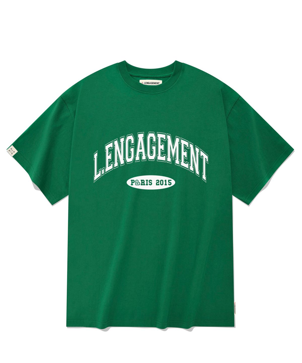 랑가주망(LENGAGEMENT) 오버사이즈 아치 로고 반팔티 [그린]