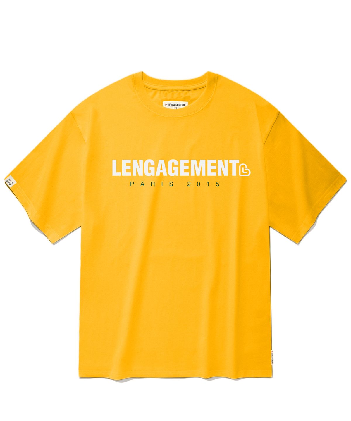 랑가주망(LENGAGEMENT) 오버사이즈 스토리 로고 반팔티 [옐로우]