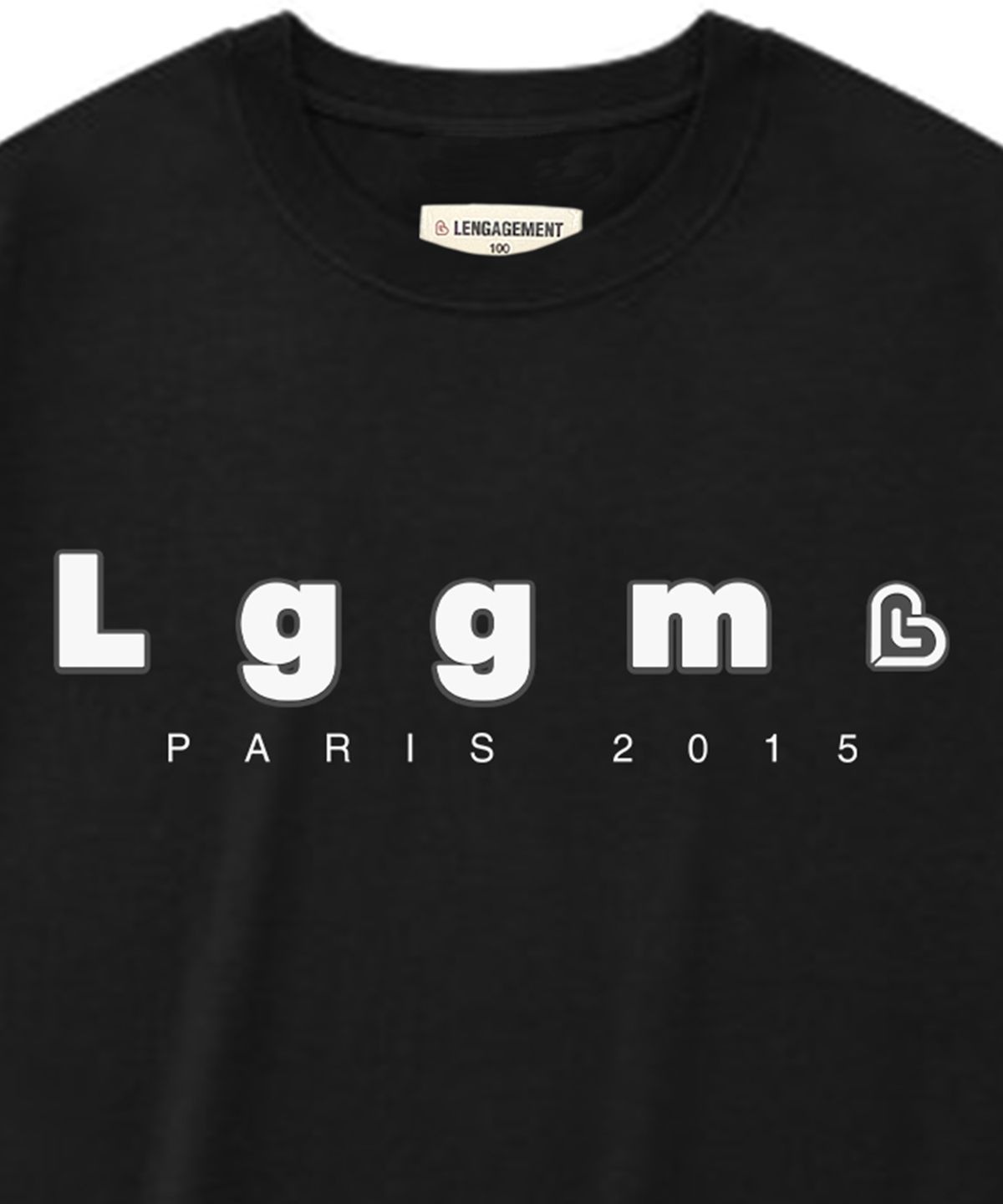 랑가주망(LENGAGEMENT) 오버사이즈 LGGM 반팔티 [블랙]